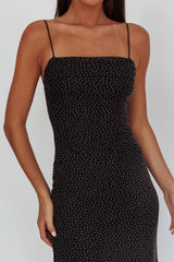 Days Ahead Rhinestone Overlay Maxi Dress Black