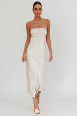 Moon Song Strapless Laced Back Dress Champagne