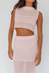 Bayside Sleeveless Crochet Top Pink