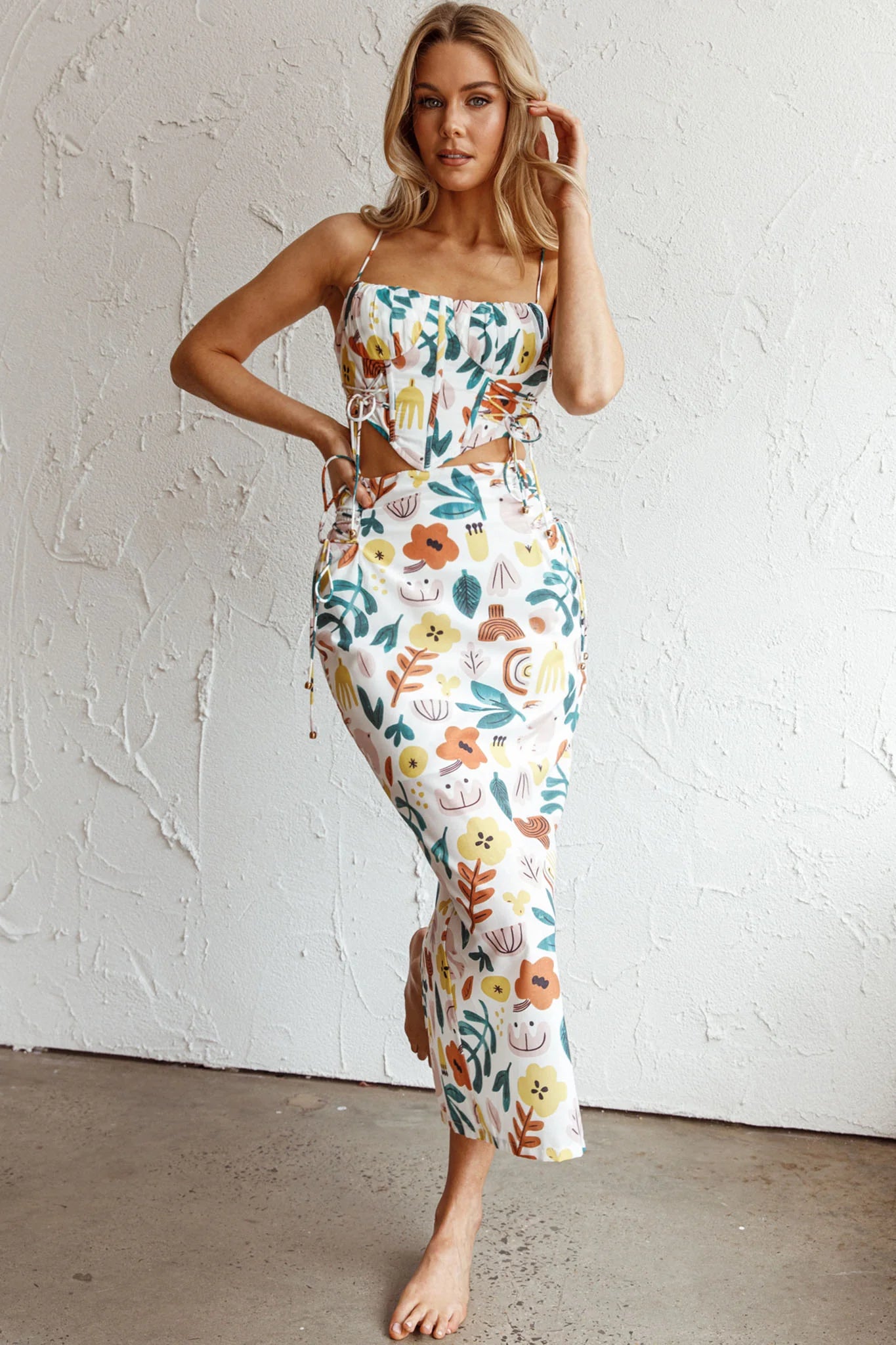 Graziella Corset Crop Top White Base