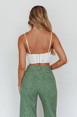 Penny Lane Frill Bust Crop Top White