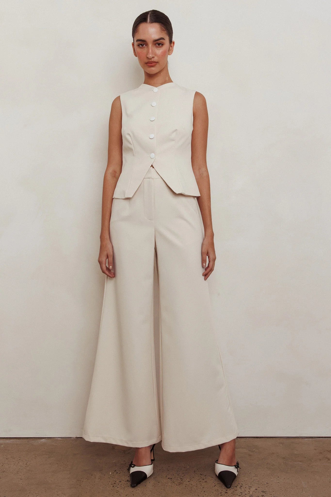 Consideration Sleeveless Vest Top Beige