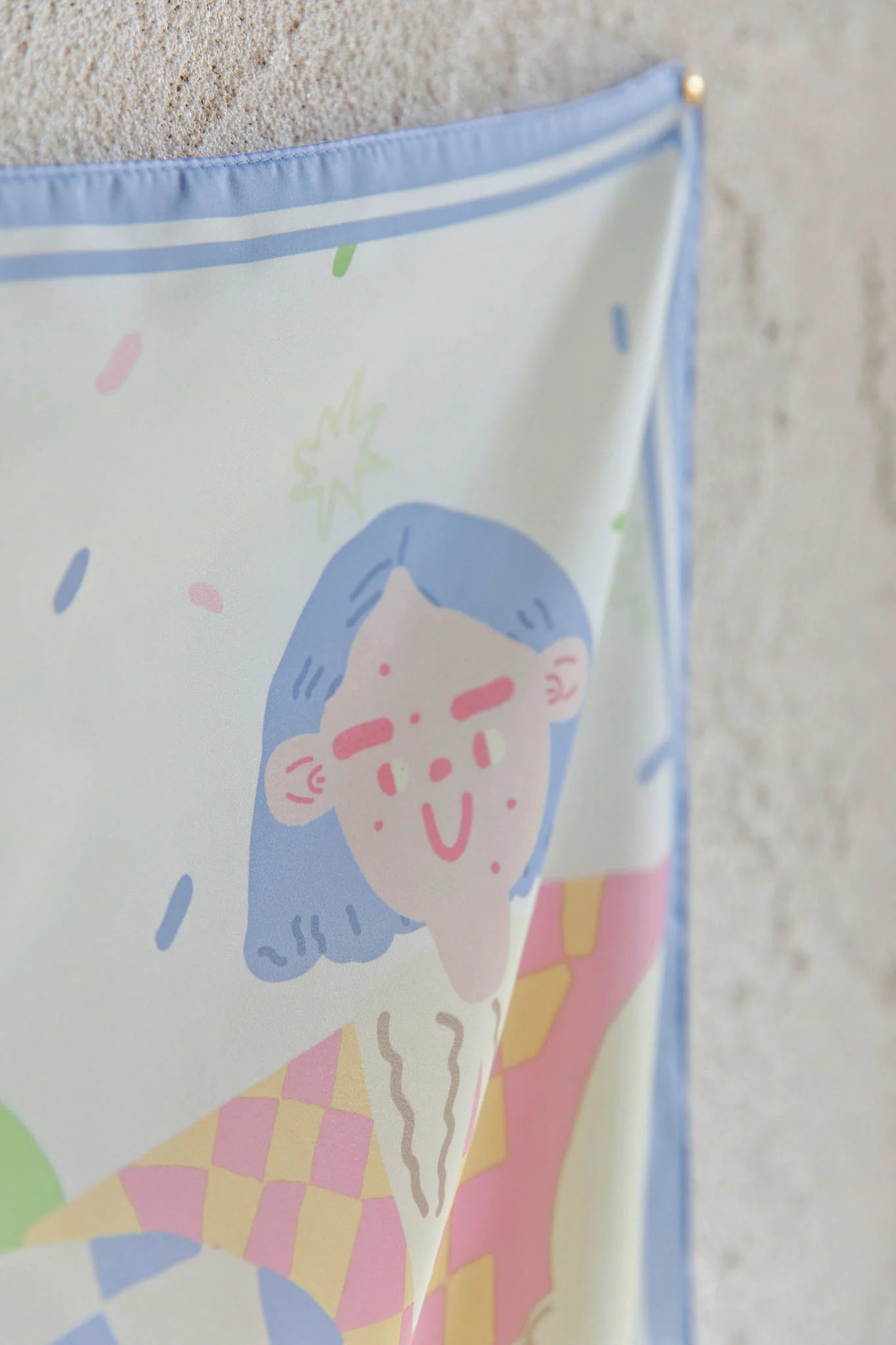 Positano Printed Square Scarf Blue