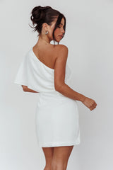 Lironne One Shoulder Mini Dress Off White