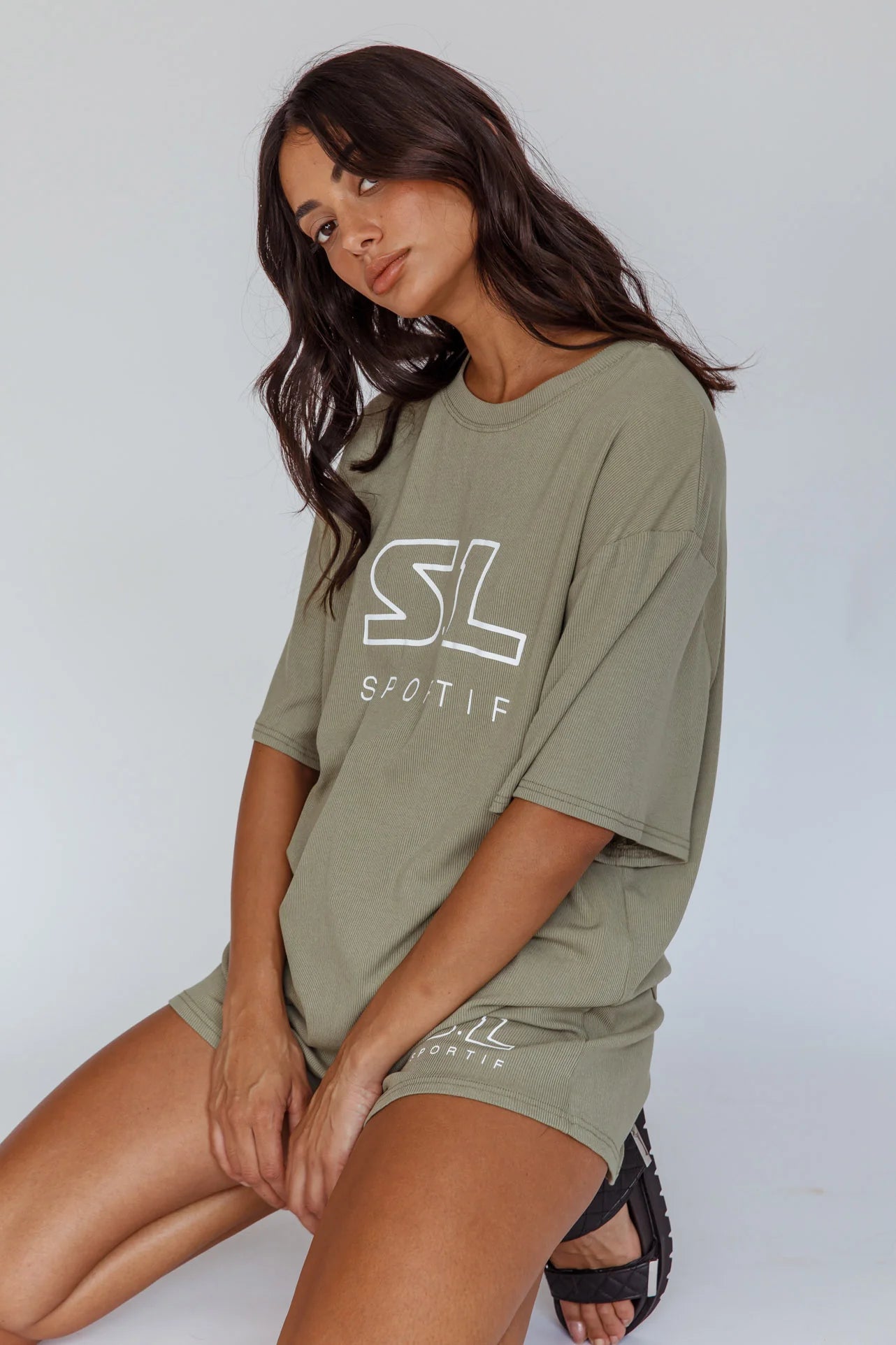 On Track SL Logo T-Shirt Khaki