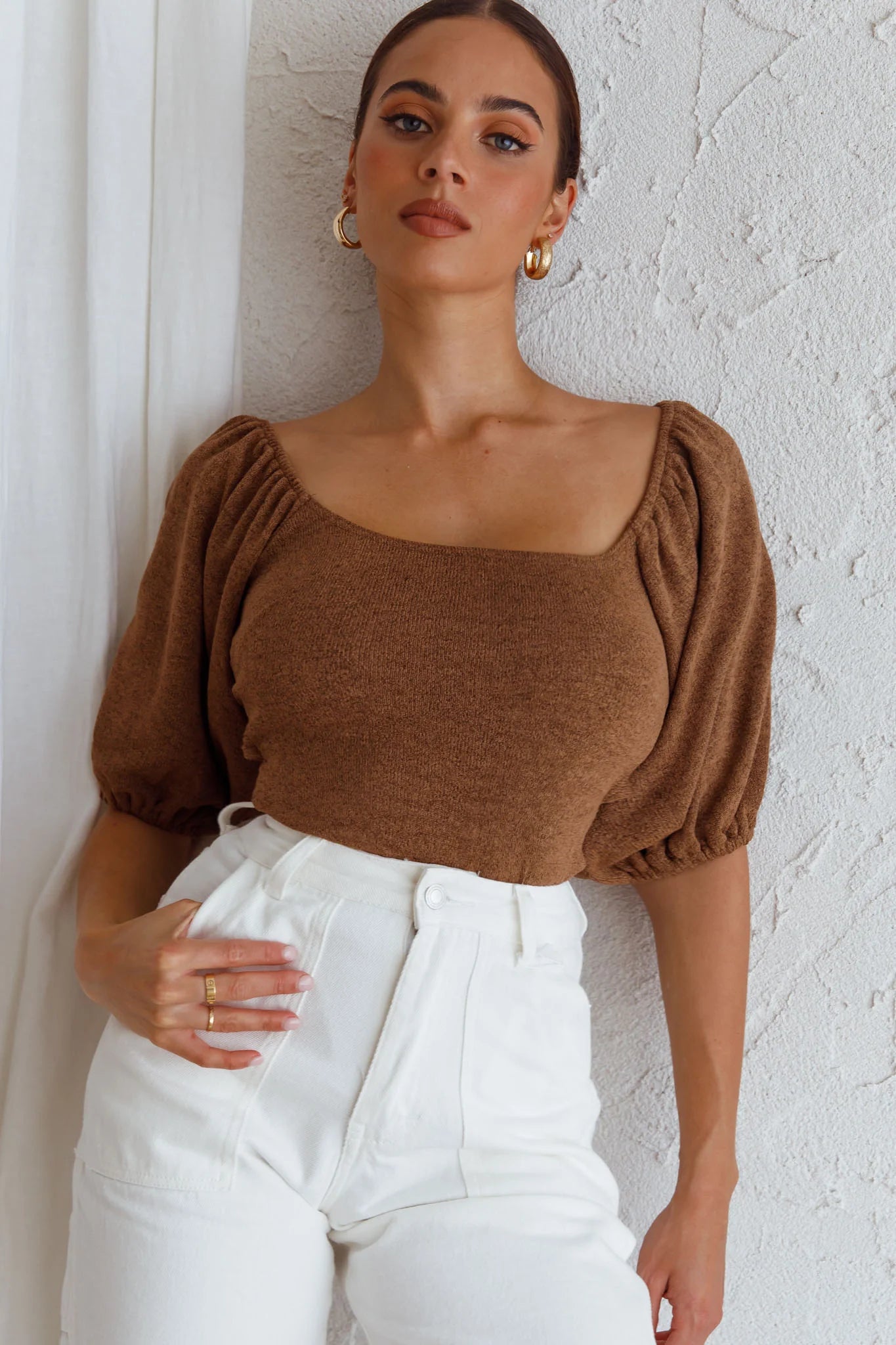 Maddi Tied Back Bodysuit Mocha