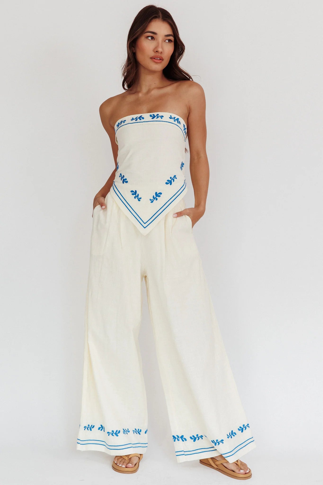 Sought After Tied Back Strapless Top Oat