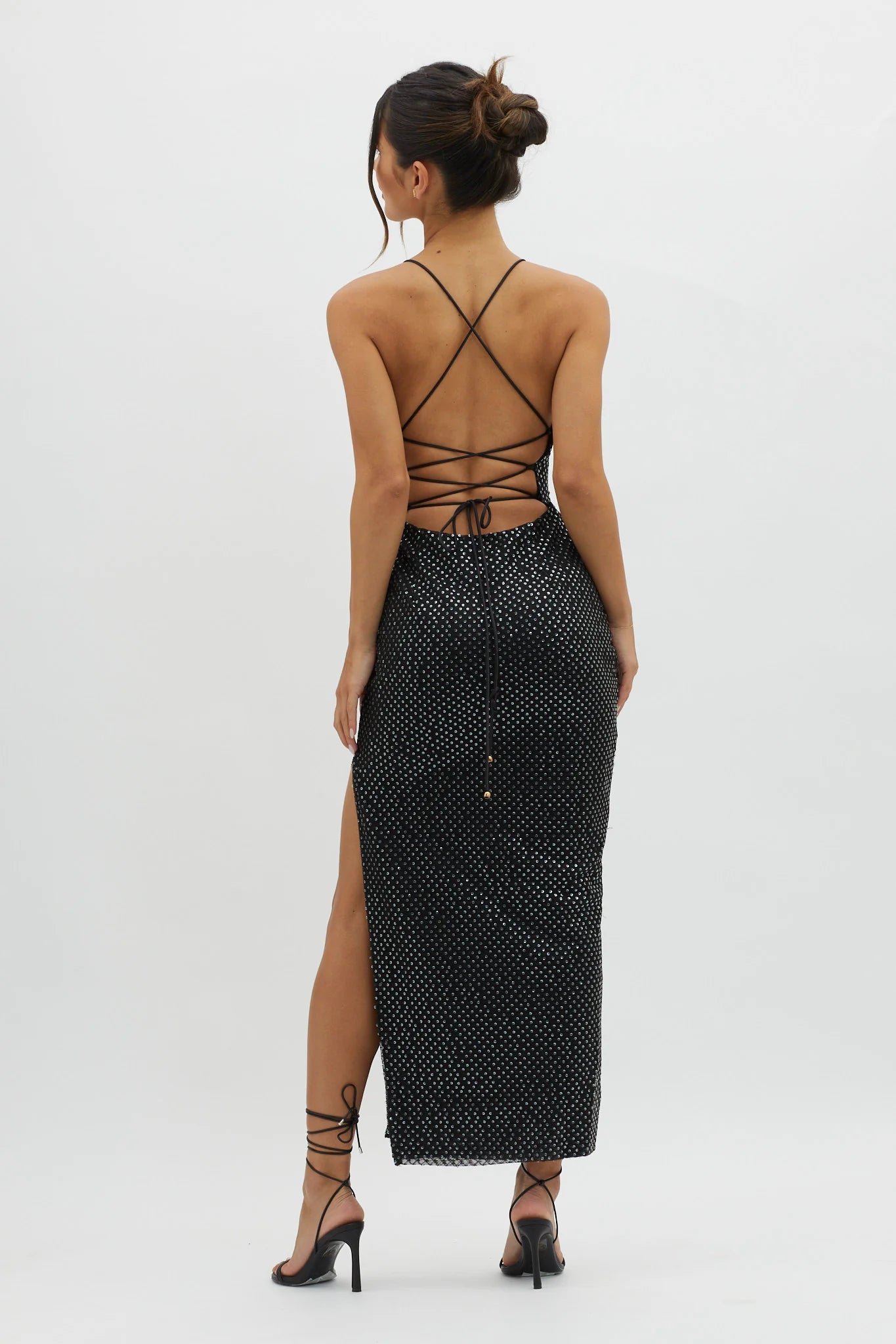 Alysia Plunging Halterneck Maxi Dress Black