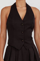 Tammi Halter Vest Top Black
