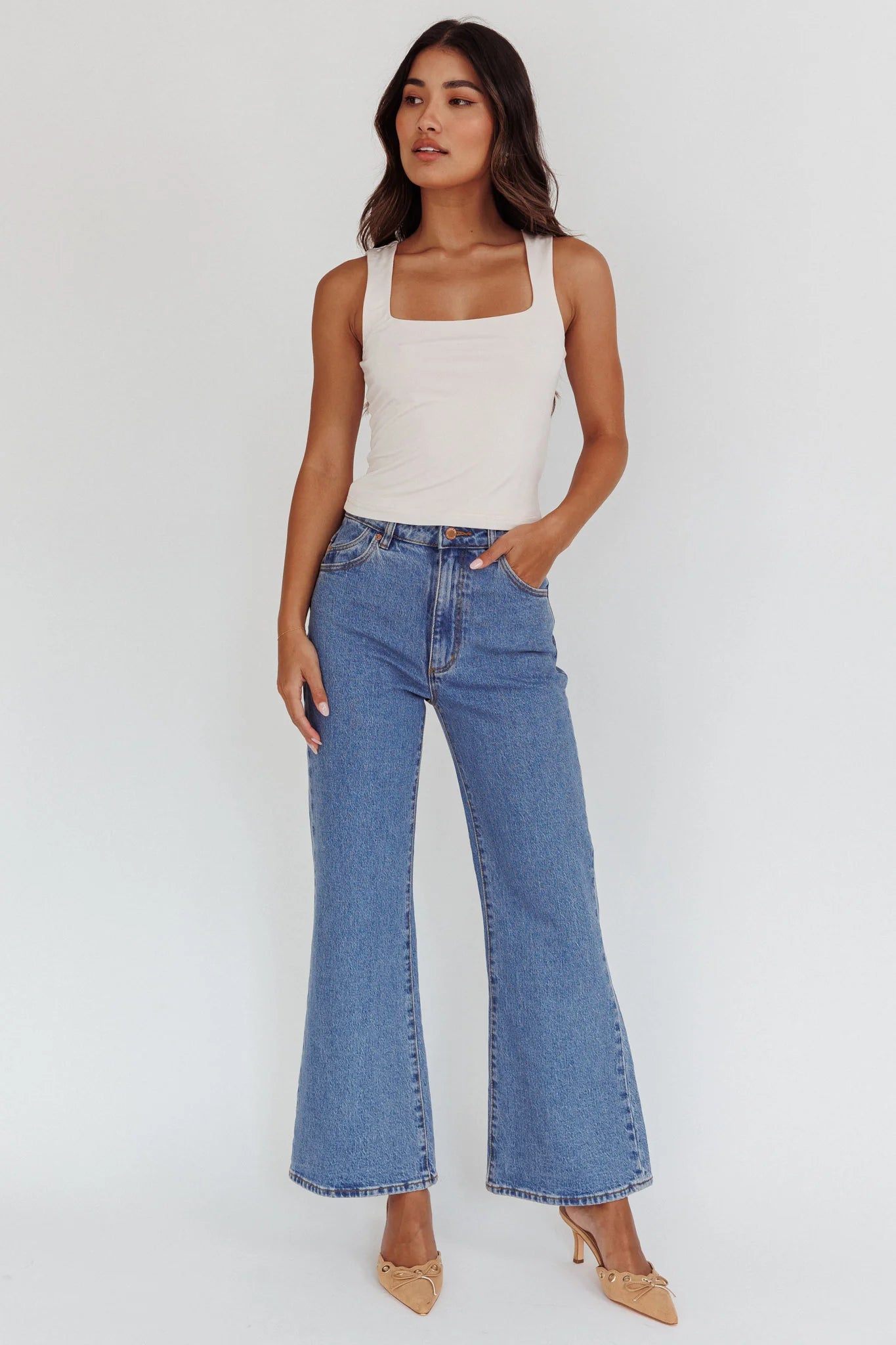 Tabatha U-Neckline Top Bone