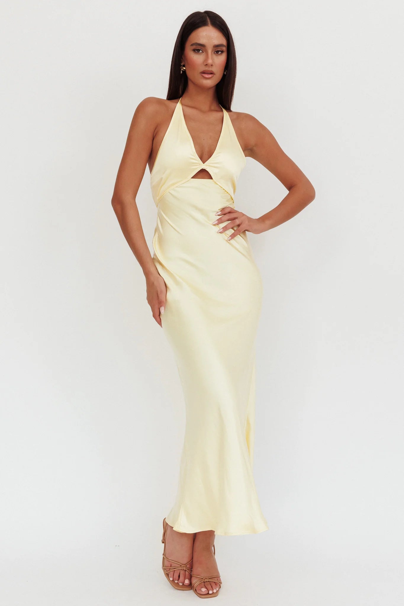 Jassinta Keyhole Bust Maxi Dress Lemon
