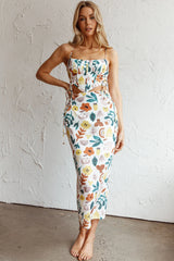 Graziella Corset Crop Top White Base