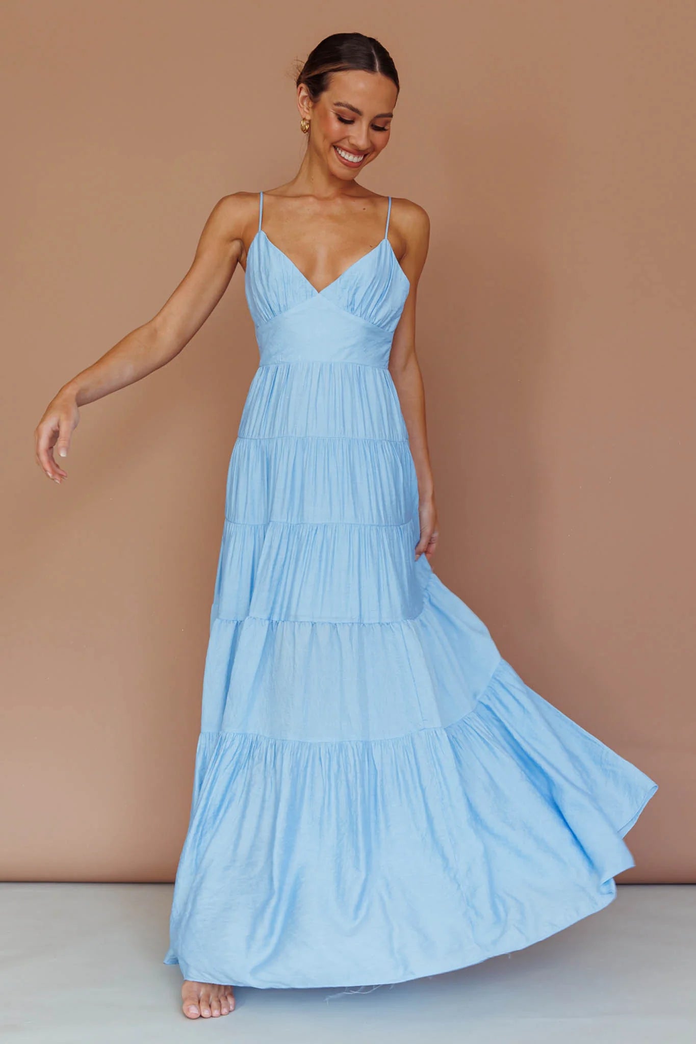 Main Attraction Cami Strap Maxi Dress Blue