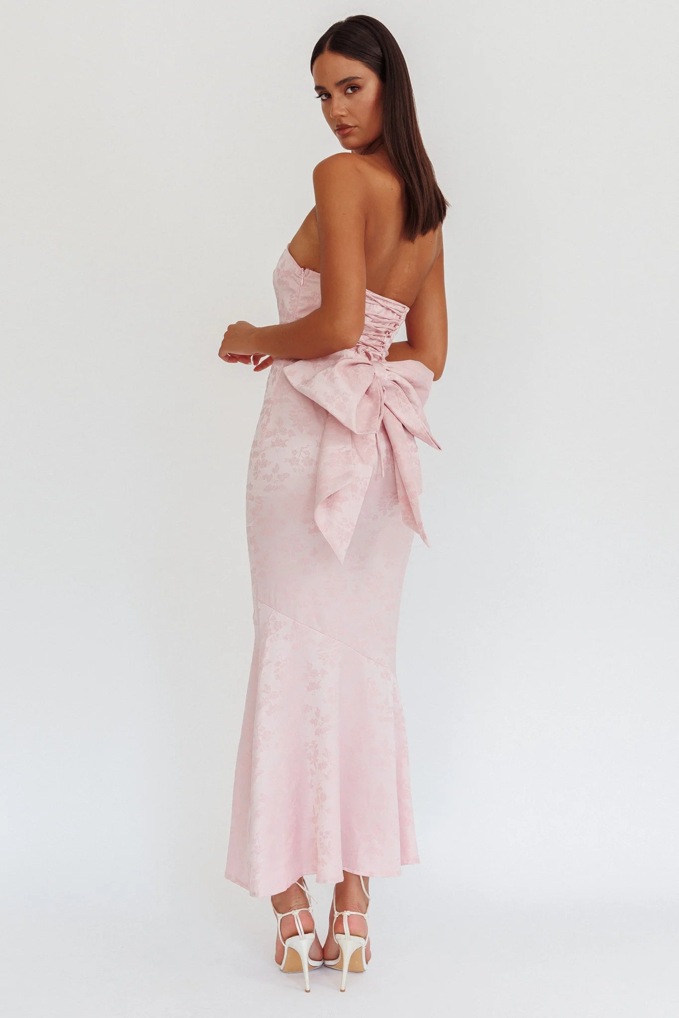 Melty Kisses Bow Back Maxi Dress Pink