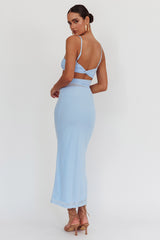 Romany Cut-Out Waist Maxi Dress Light Blue