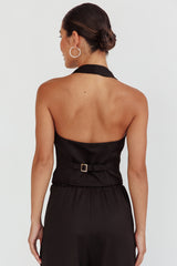 Tammi Halter Vest Top Black