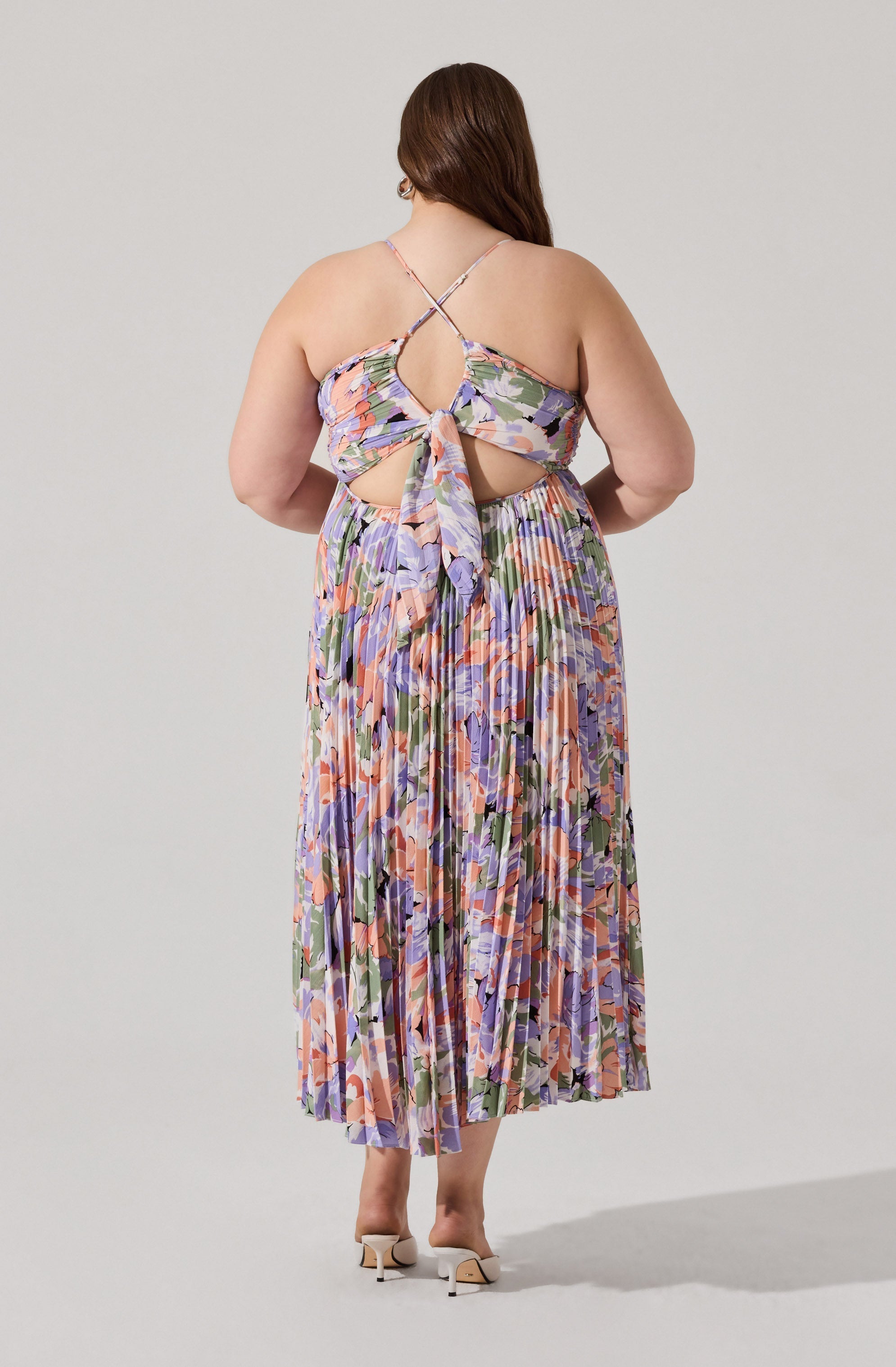 Blythe Floral Plisse Midi Dress