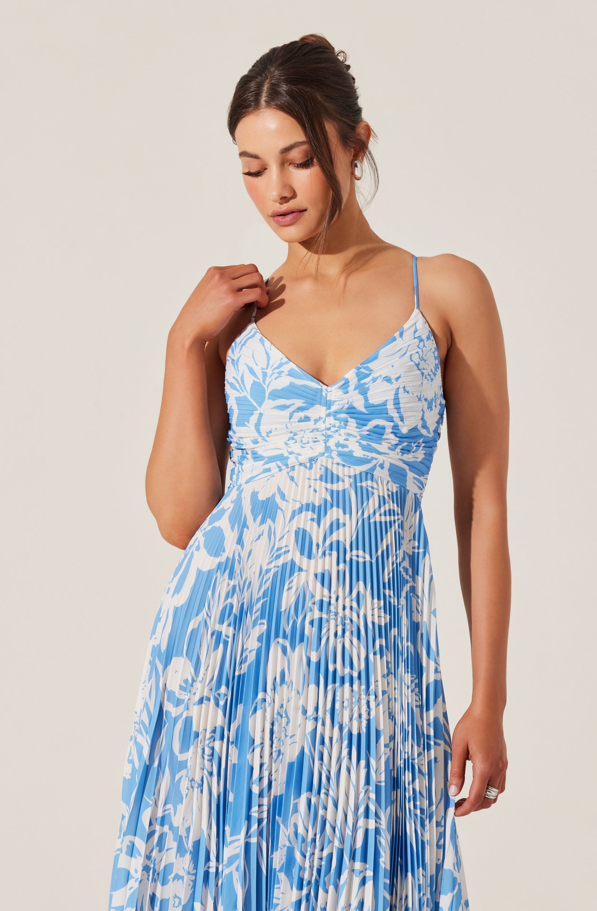 Blythe Floral Plisse Midi Dress