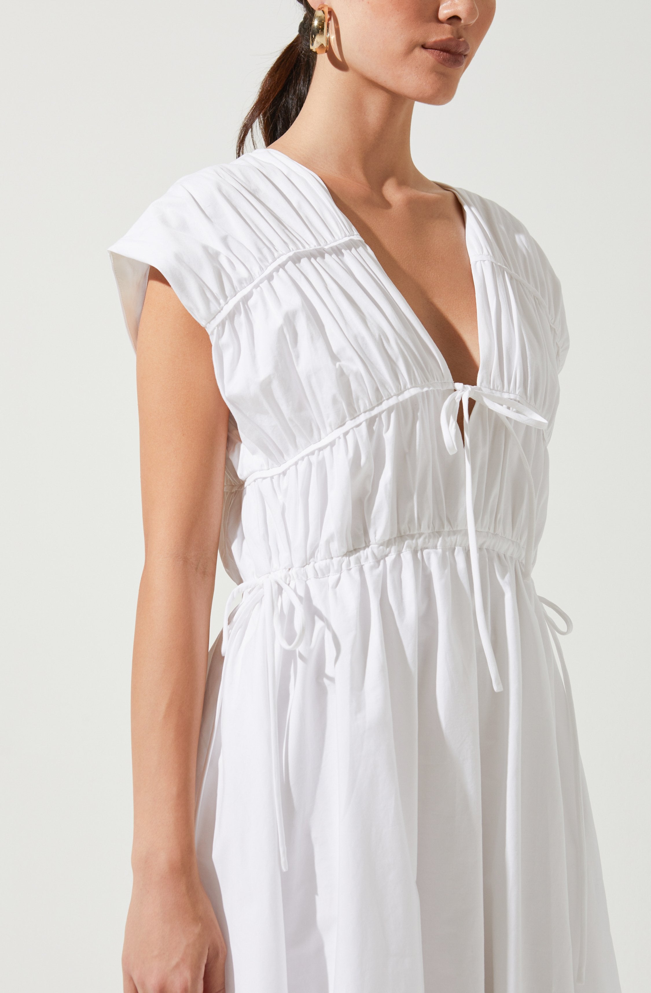 Lorrie Sleeveless Ruched Midi Dress