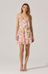 Alva Satin Floral Mini Dress