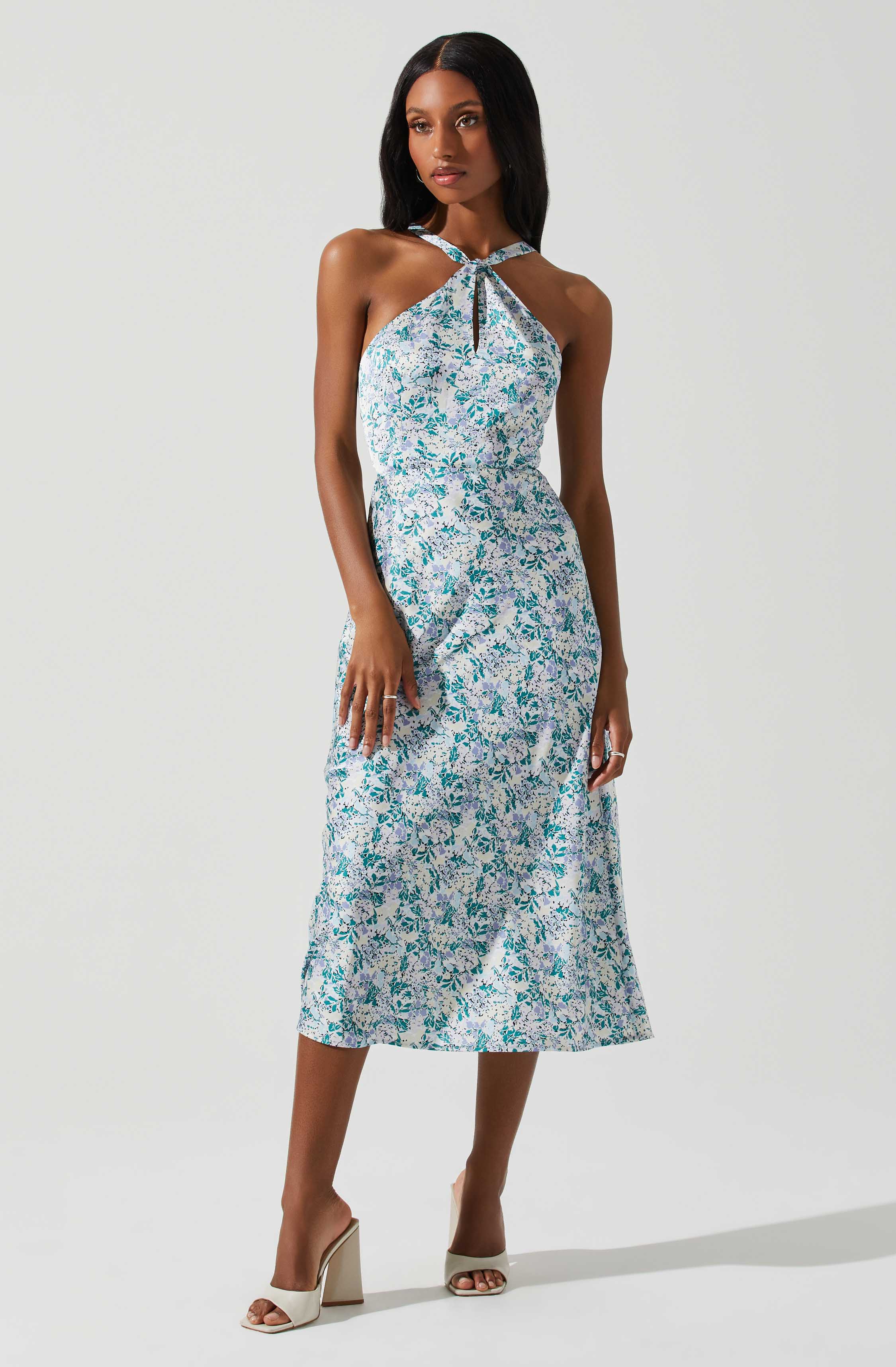 Sandrine Floral Halter Midi Dress