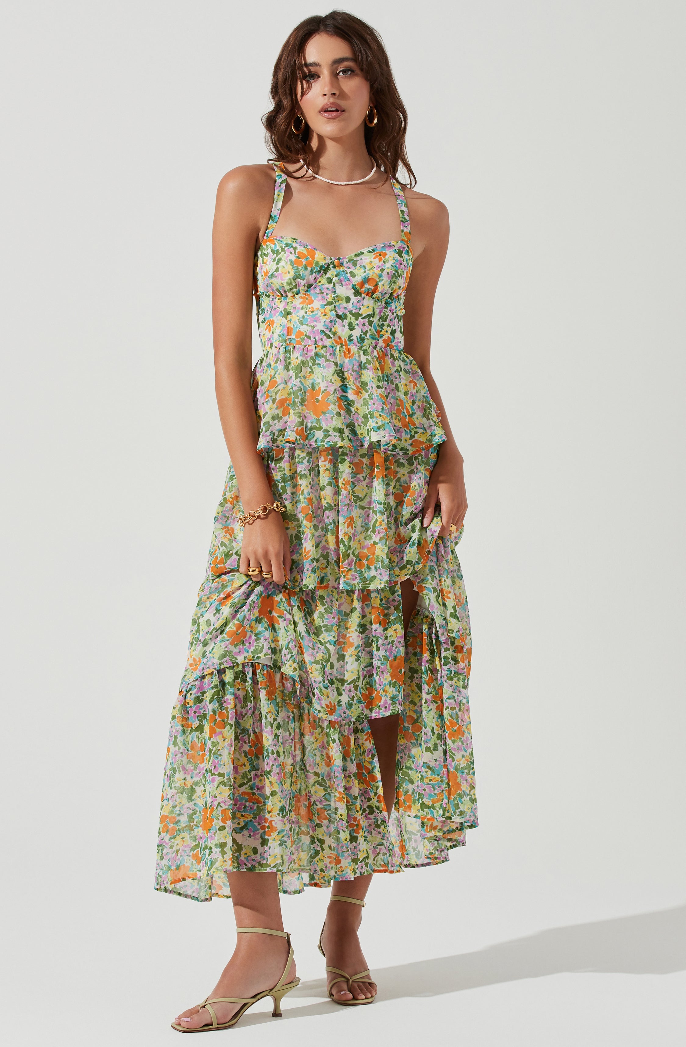 Midsummer Floral Tiered Maxi Dress