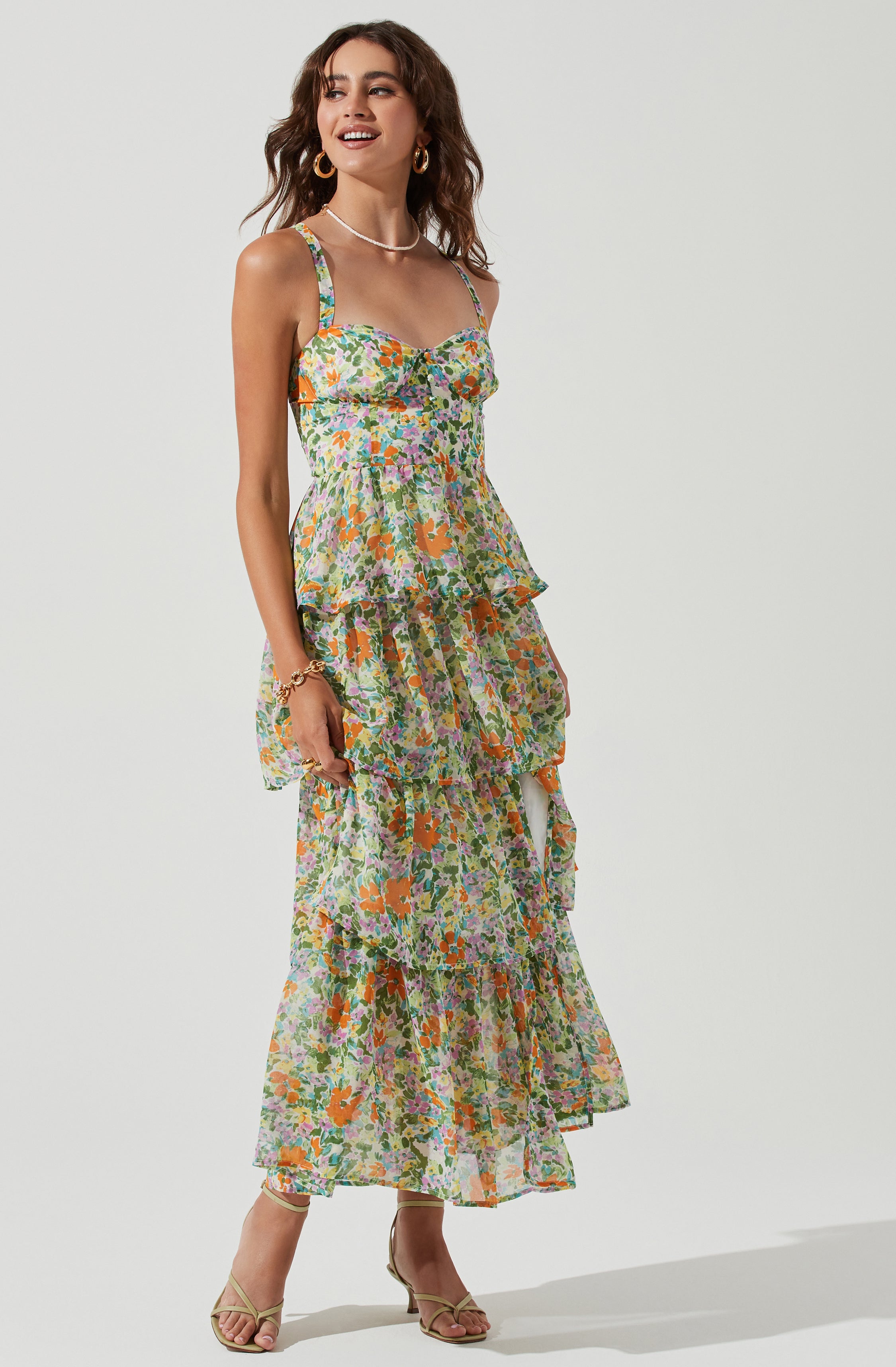Midsummer Floral Tiered Maxi Dress