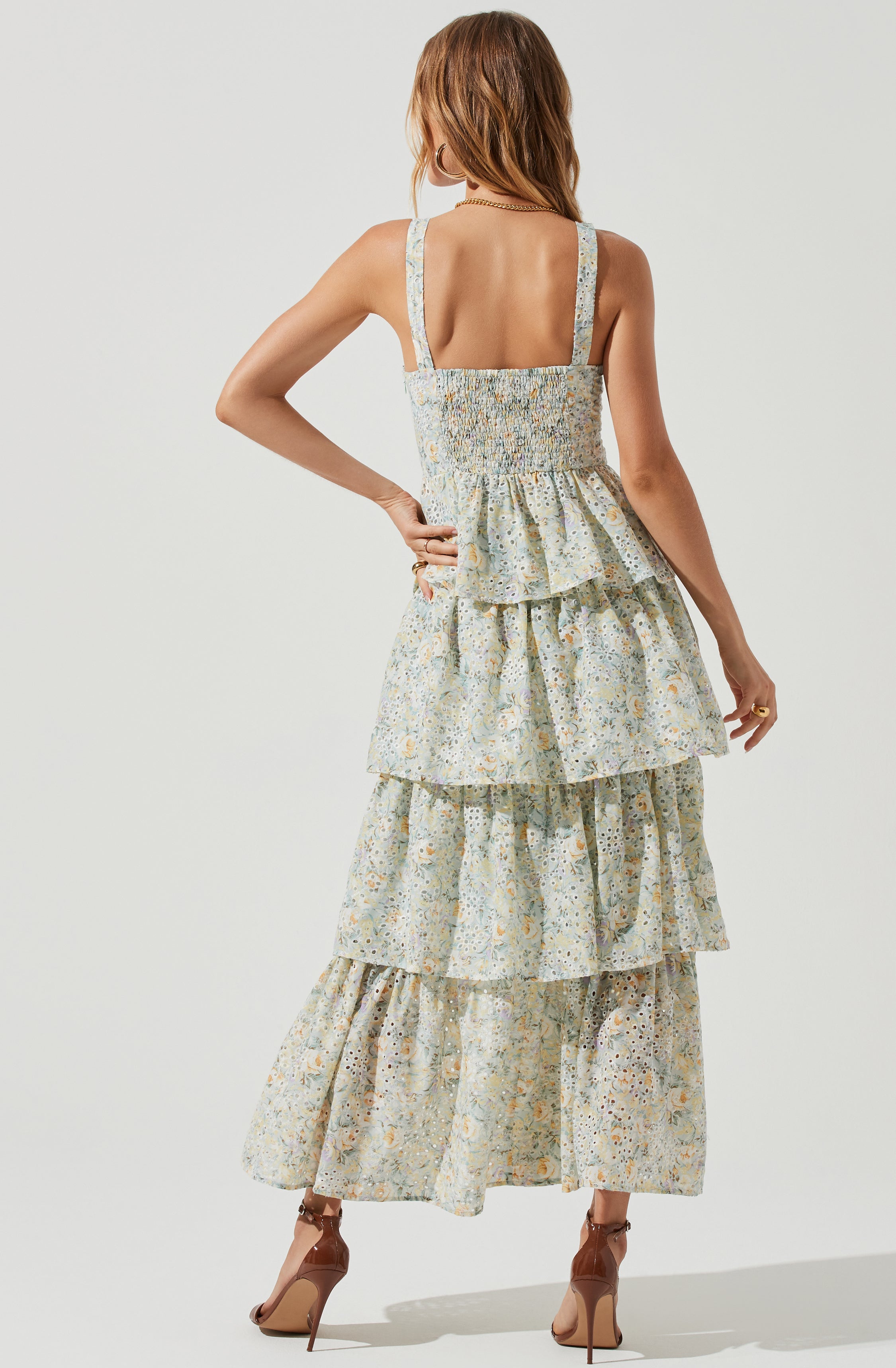 Midsummer Eyelet Tiered Maxi Dress