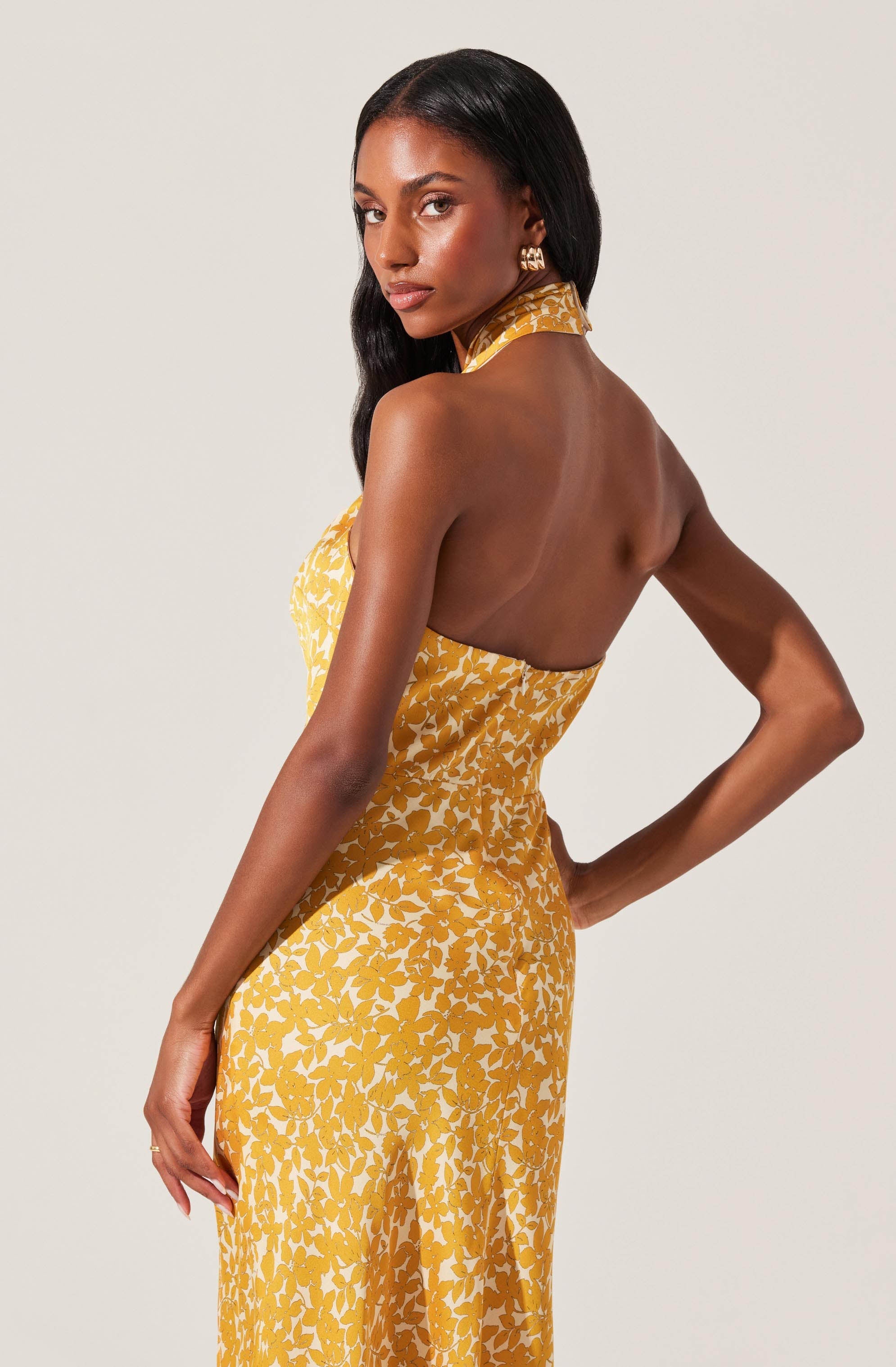Marissa Floral Halter Neck Dress