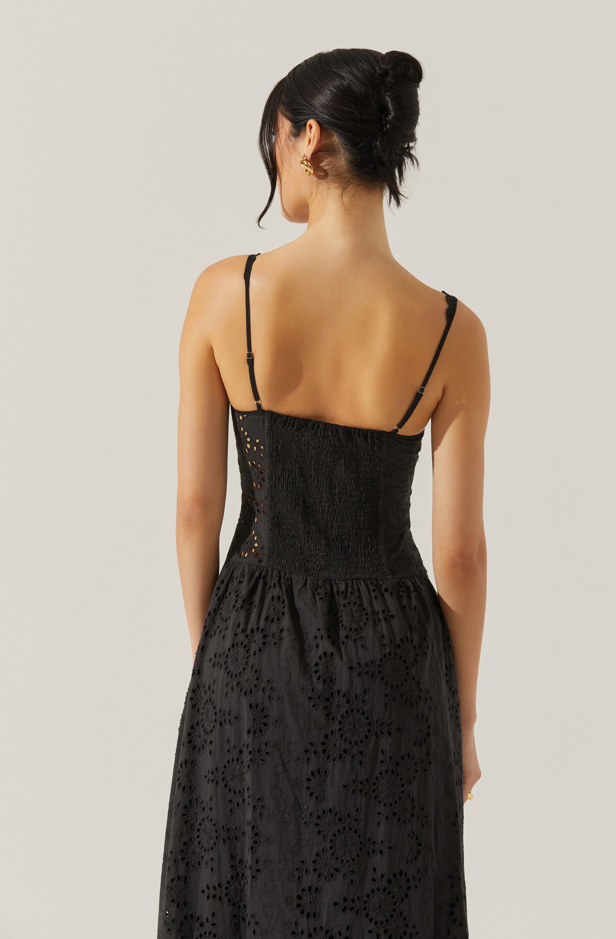 Yamila Eyelet Corset Midi Dress