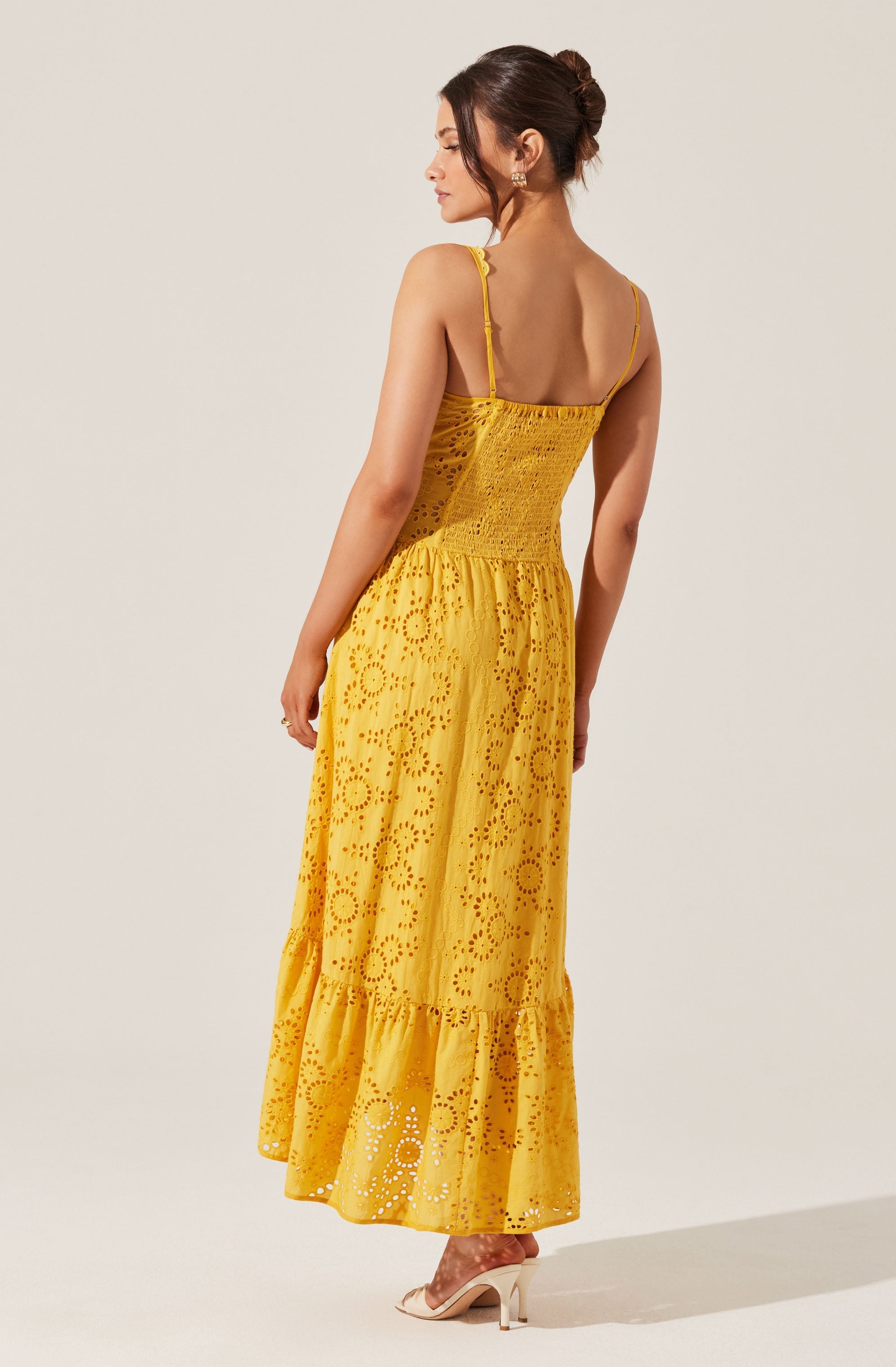 Yamila Eyelet Corset Midi Dress