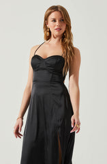 Gala Bustier Cross Strap Midi Dress