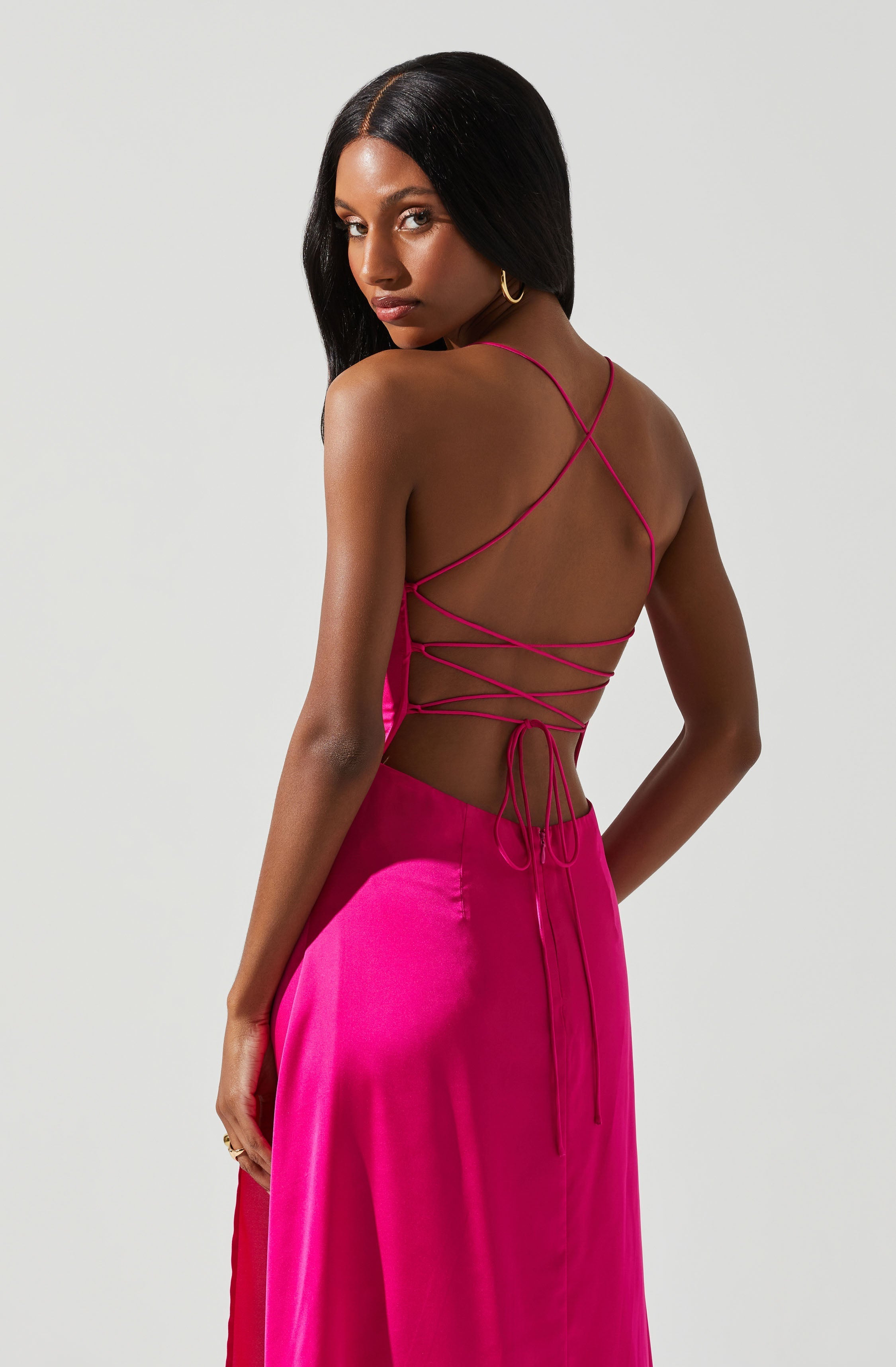 Gala Bustier Cross Strap Midi Dress