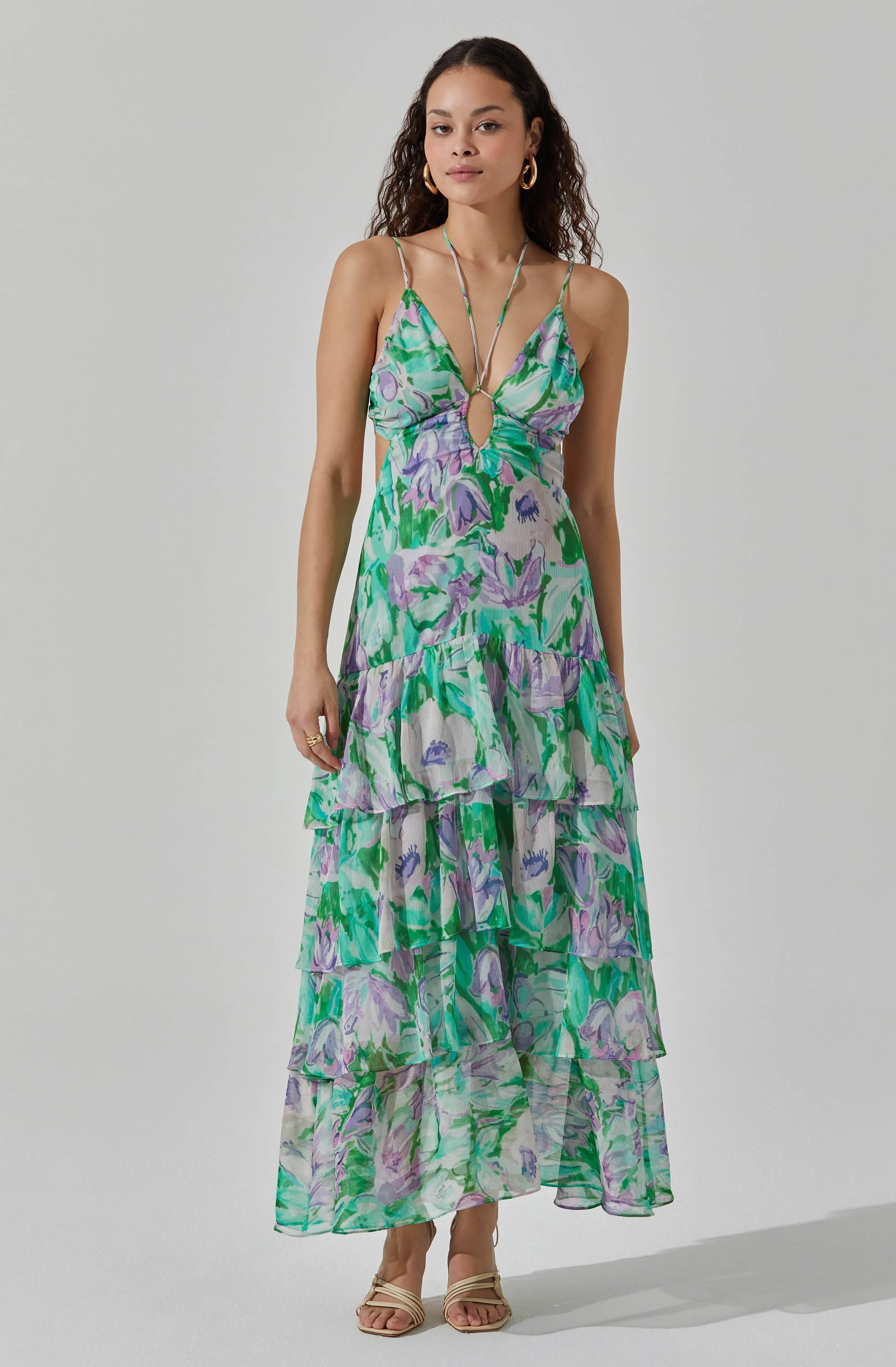 Aneira Floral Tiered Maxi Dress