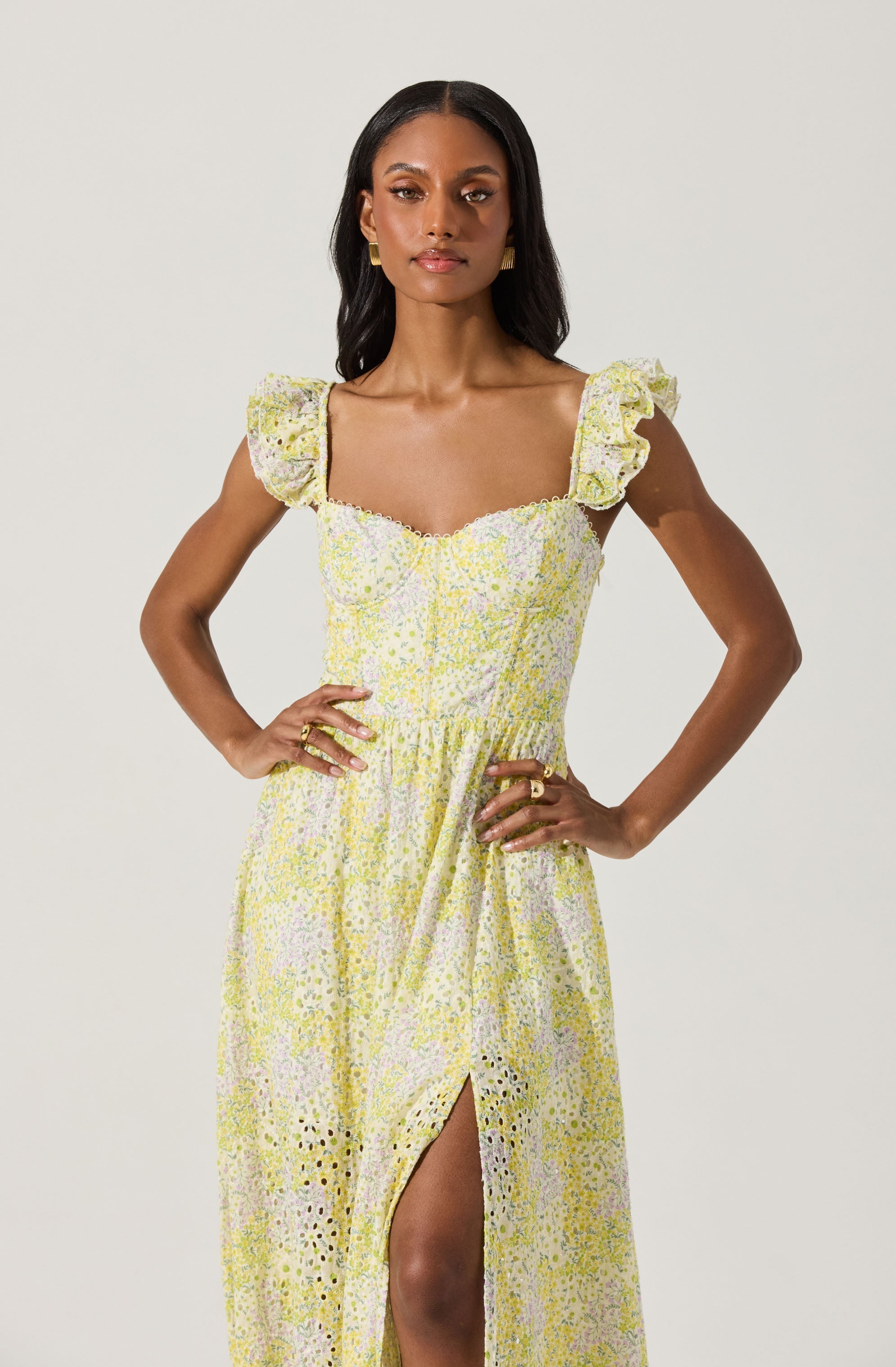 Wedelia Eyelet Bustier Midi Dress