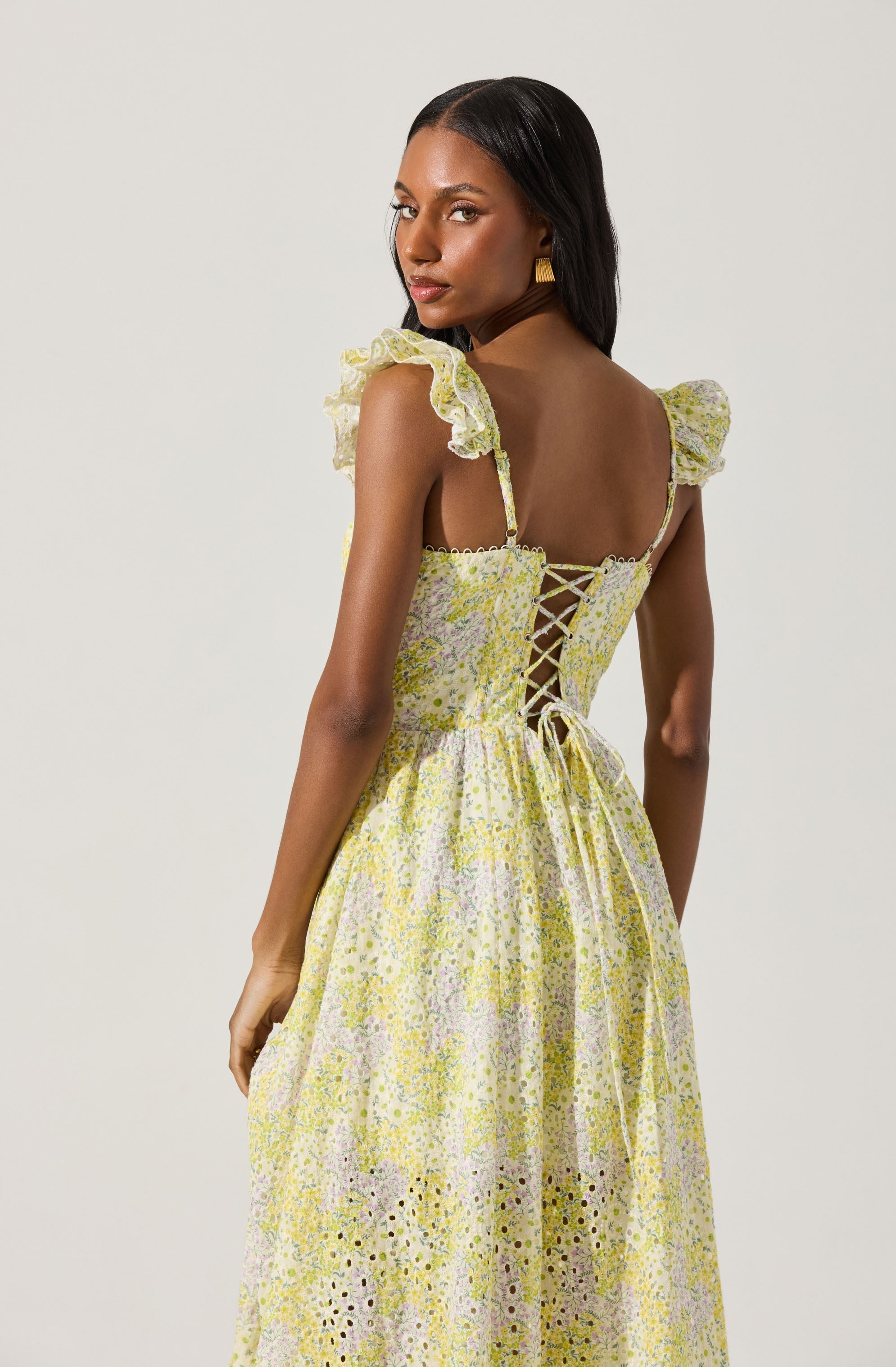 Wedelia Eyelet Bustier Midi Dress