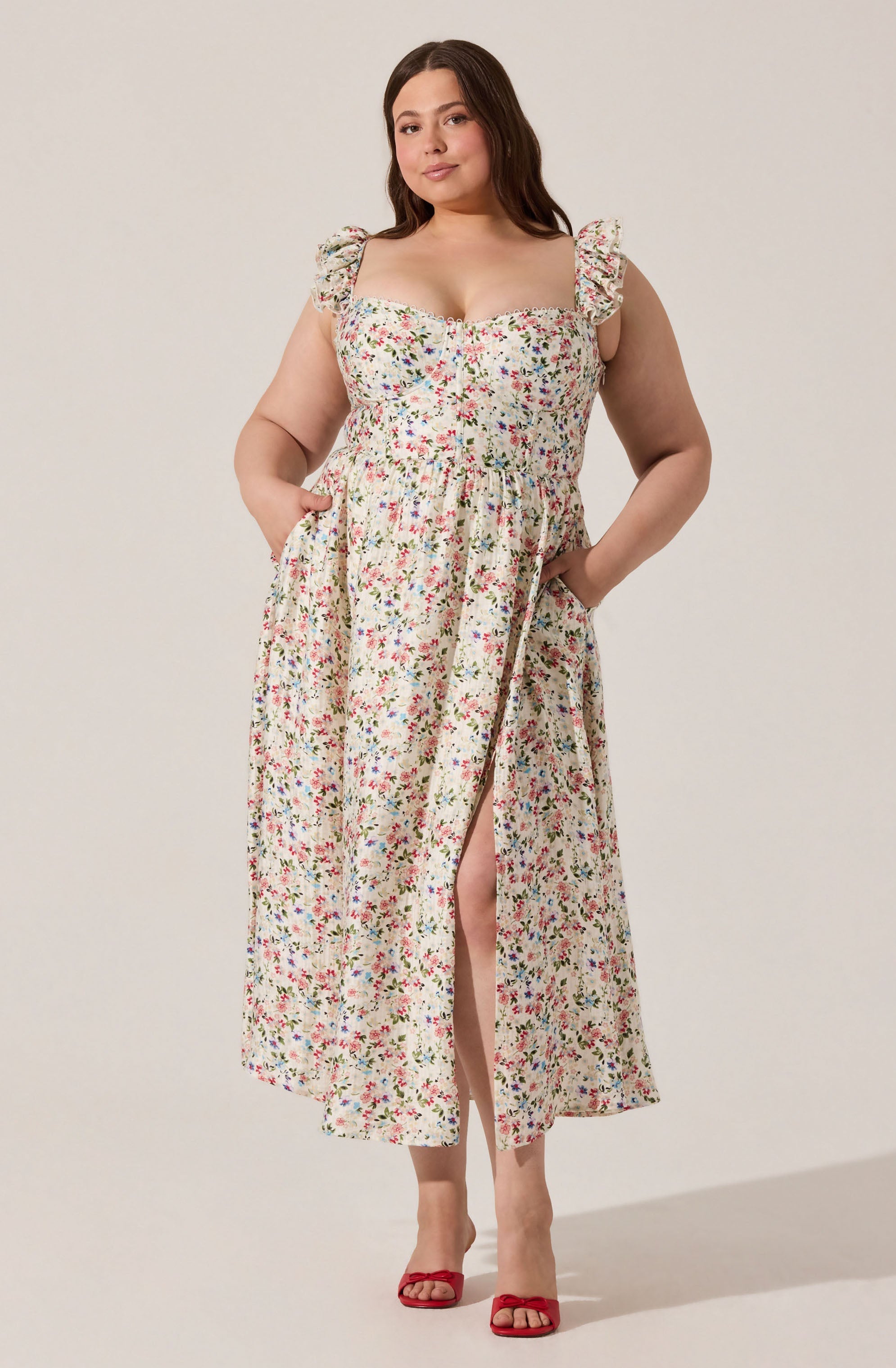 Wedelia Floral Bustier Midi Dress