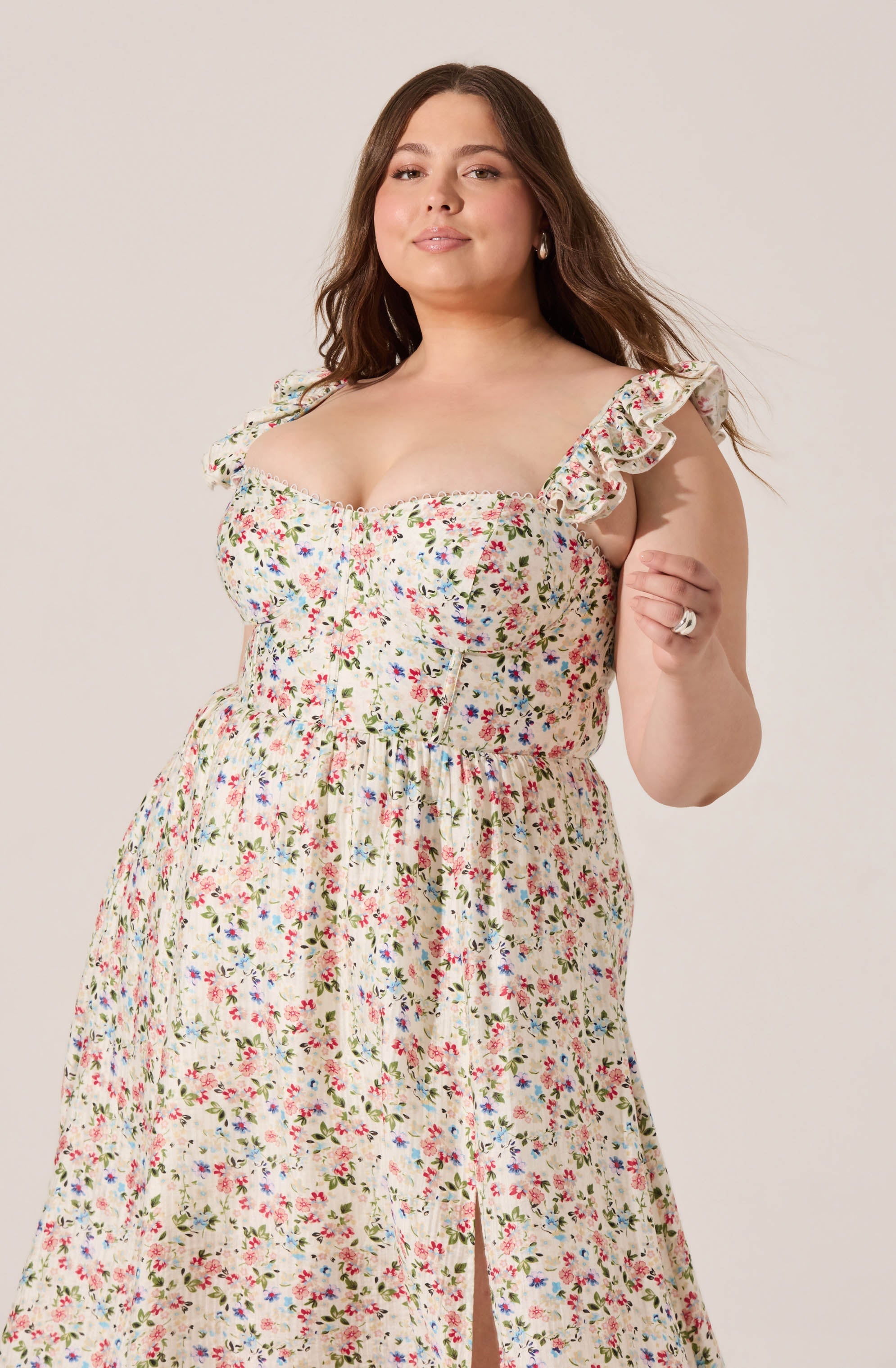 Wedelia Floral Bustier Midi Dress
