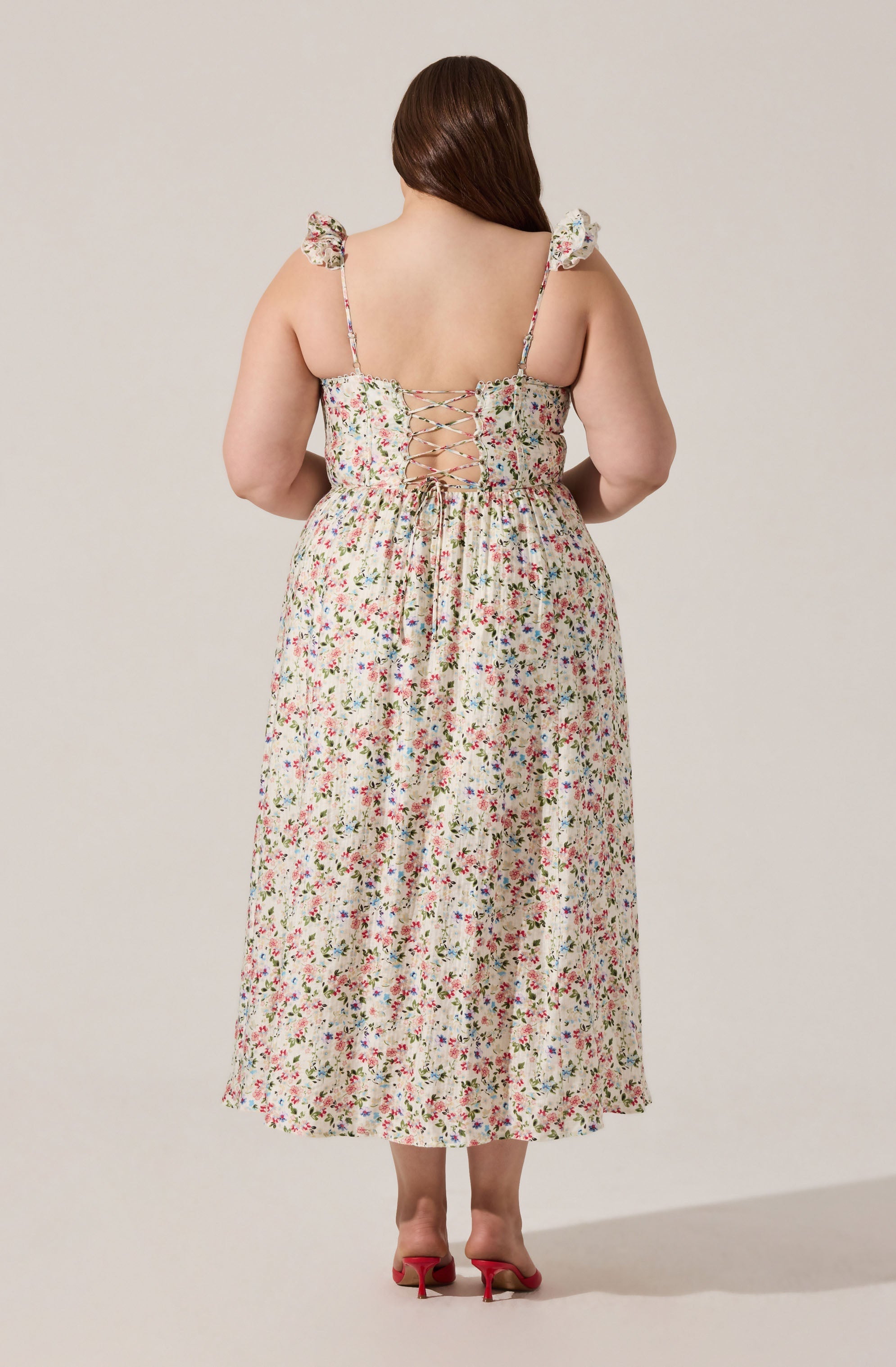 Wedelia Floral Bustier Midi Dress