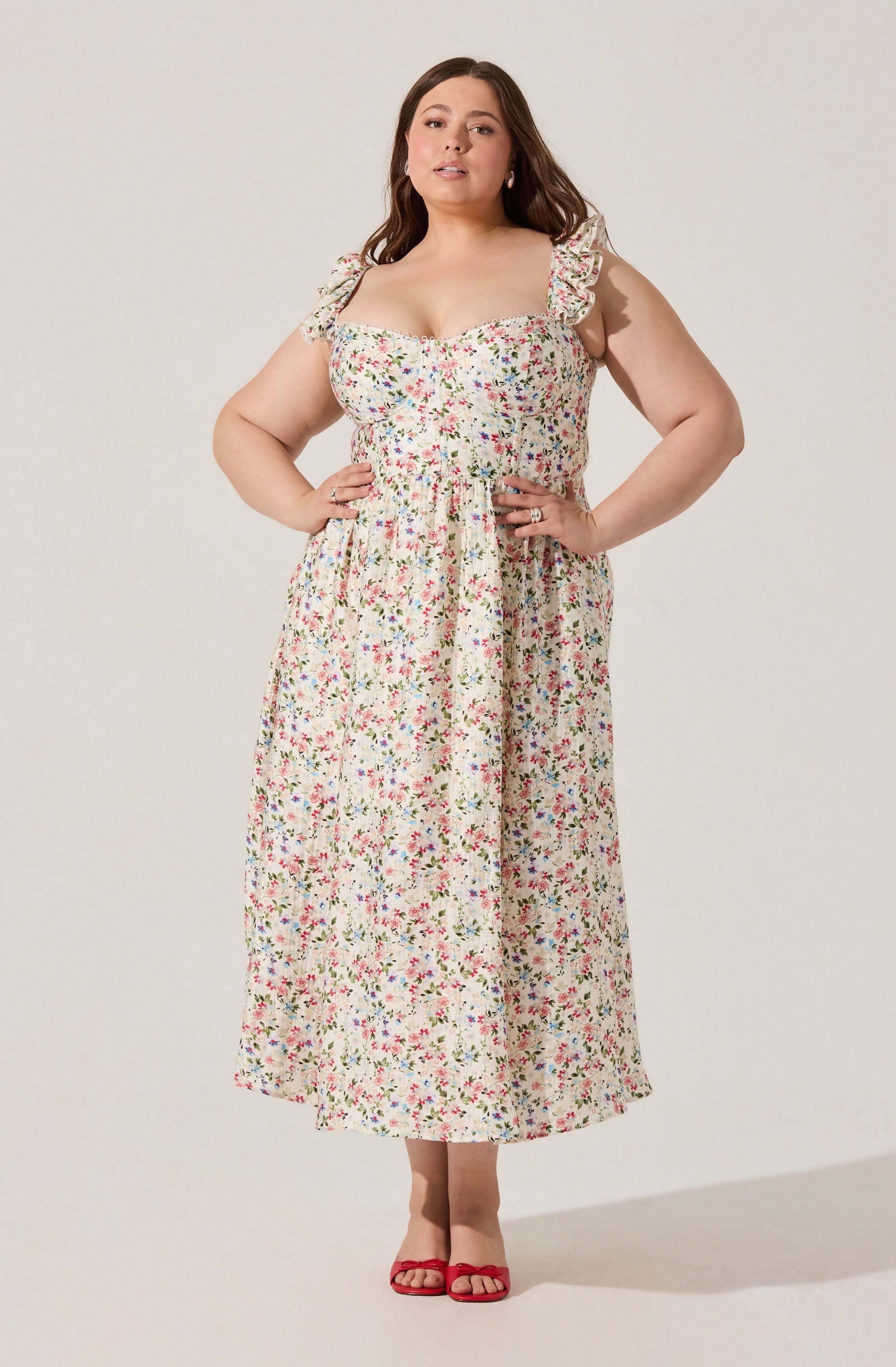 Wedelia Floral Bustier Midi Dress