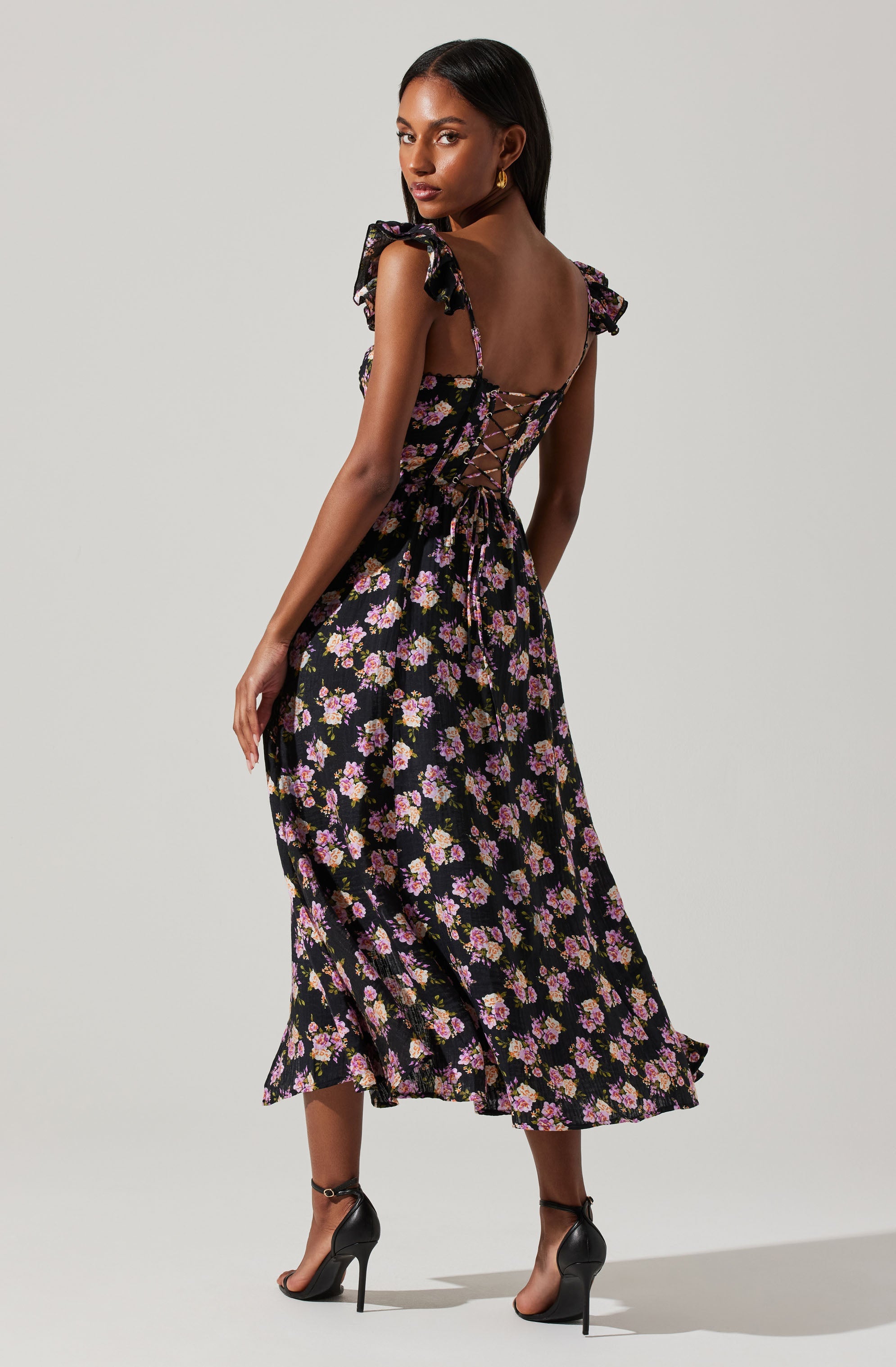 Wedelia Floral Bustier Midi Dress