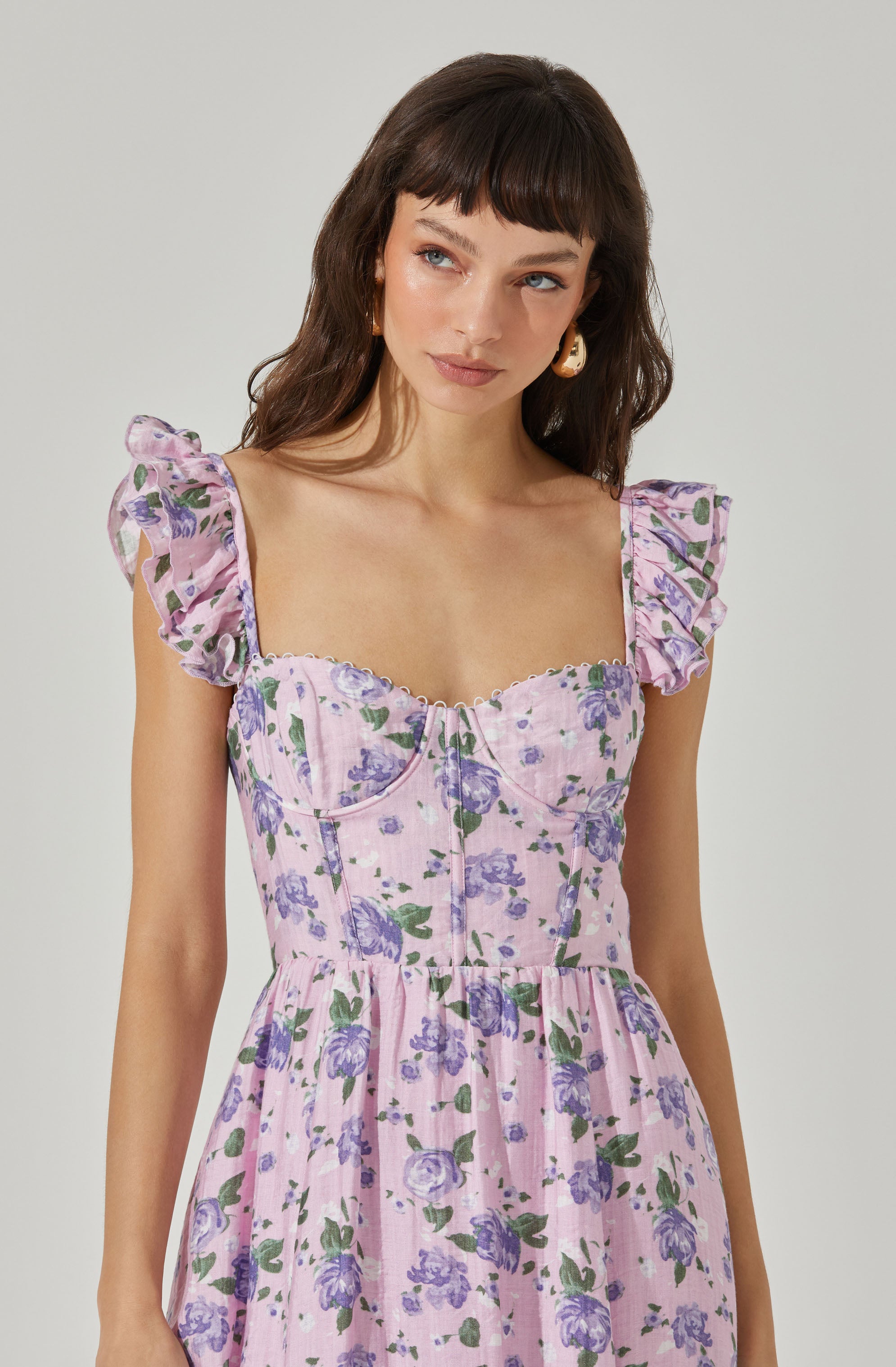 Wedelia Floral Bustier Midi Dress