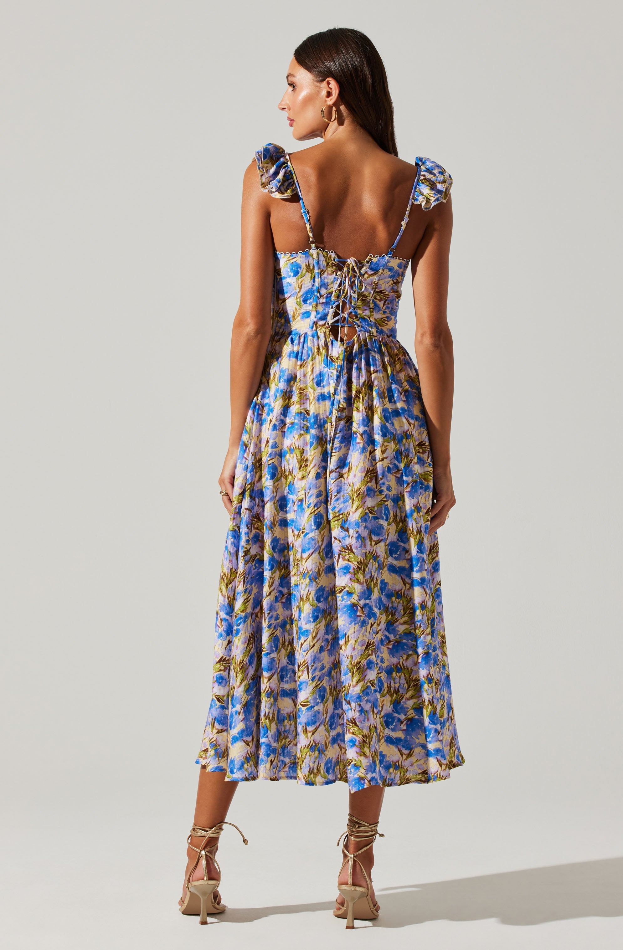 Wedelia Floral Bustier Midi Dress