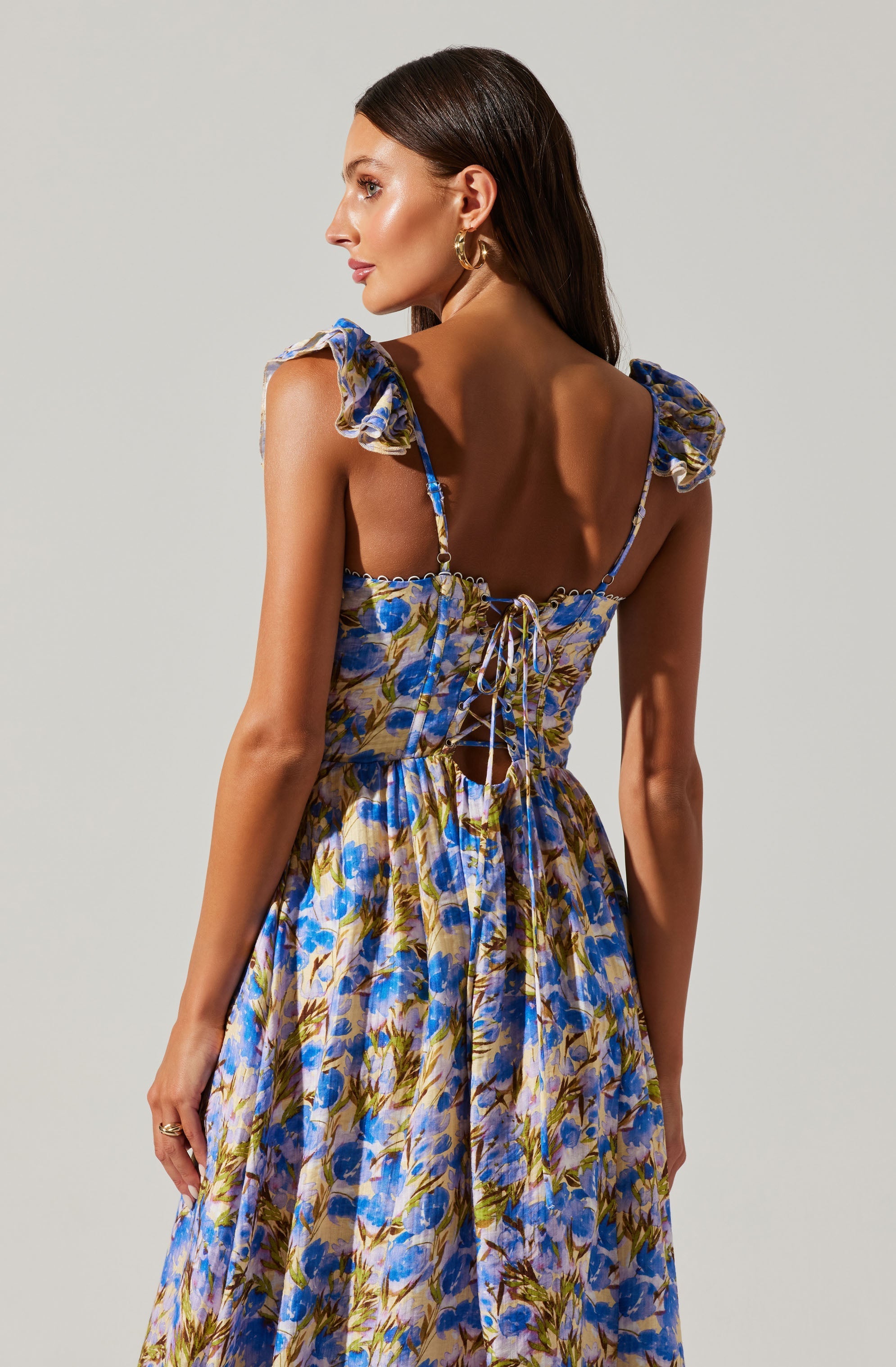 Wedelia Floral Bustier Midi Dress