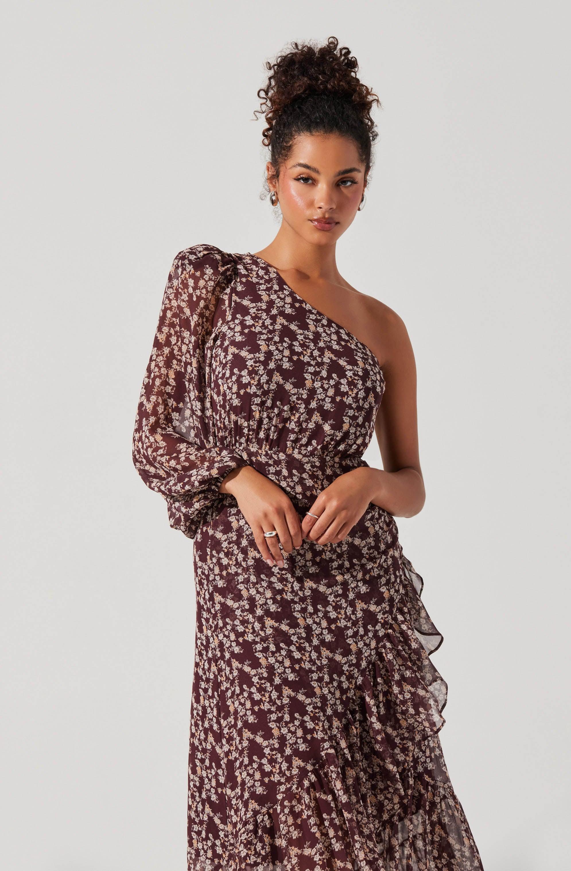 Calista Floral One Shoulder Dress
