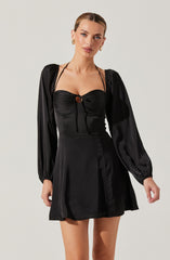 Vivian Satin Halter Mini Dress