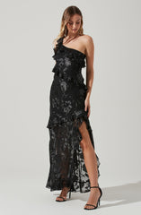 Andrea One Shoulder Floral Maxi Dress