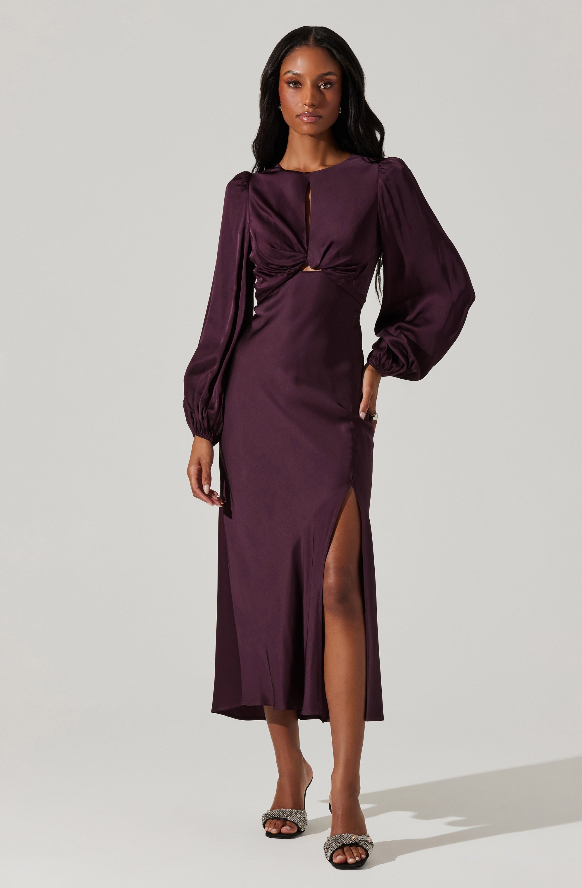 Suzy Satin Cutout Maxi Dress