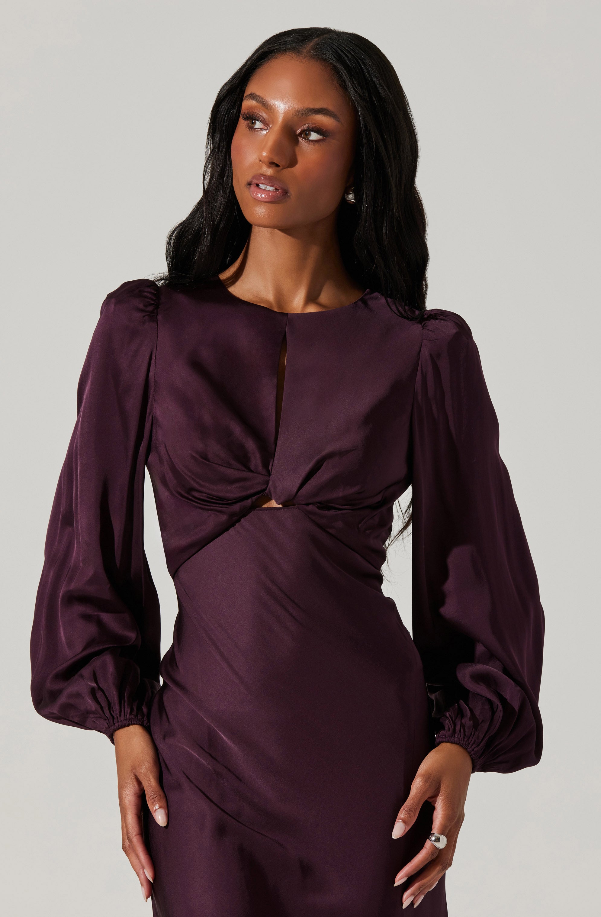 Suzy Satin Cutout Maxi Dress