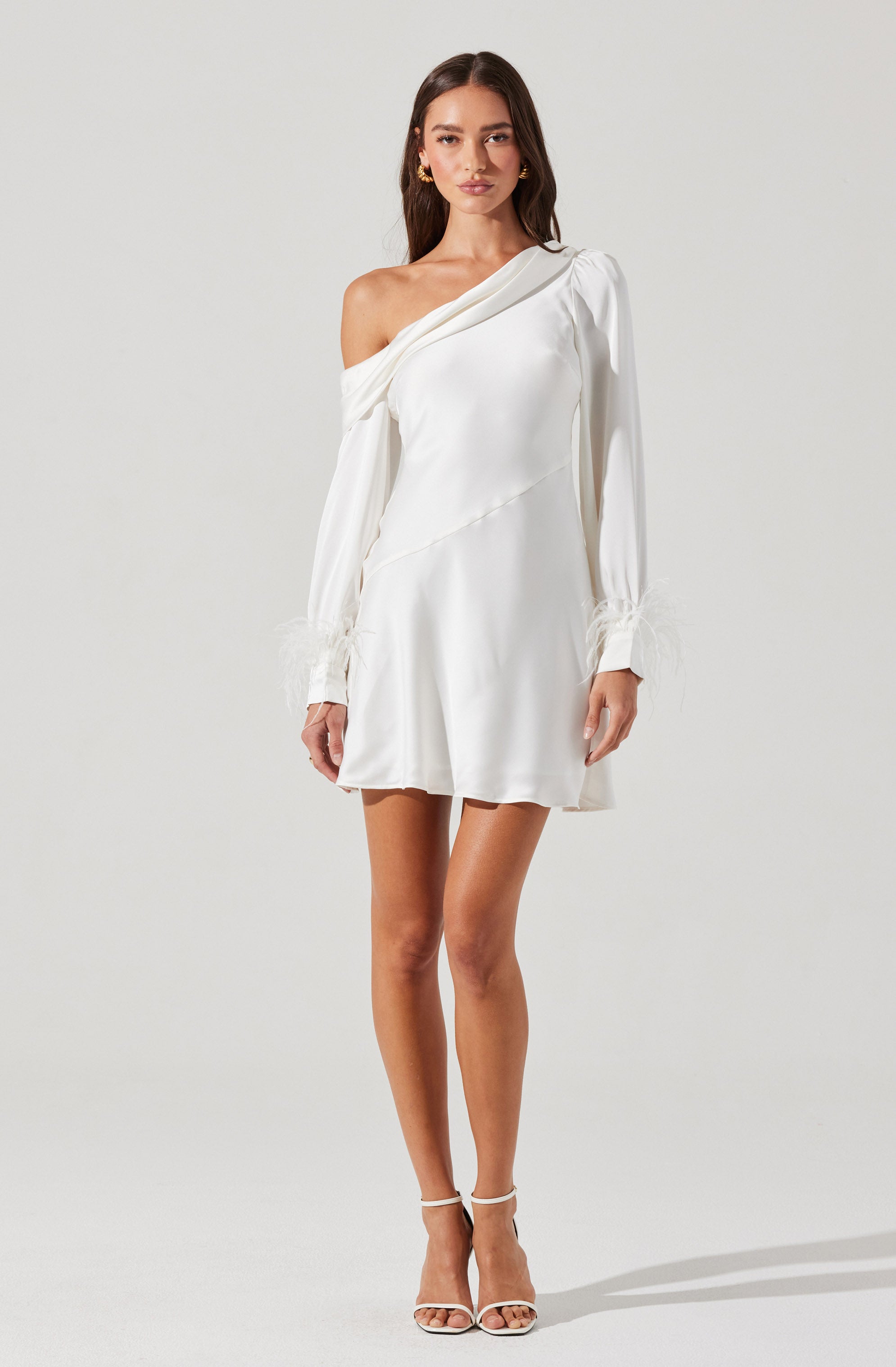 Augusta Feather Trim Mini Dress